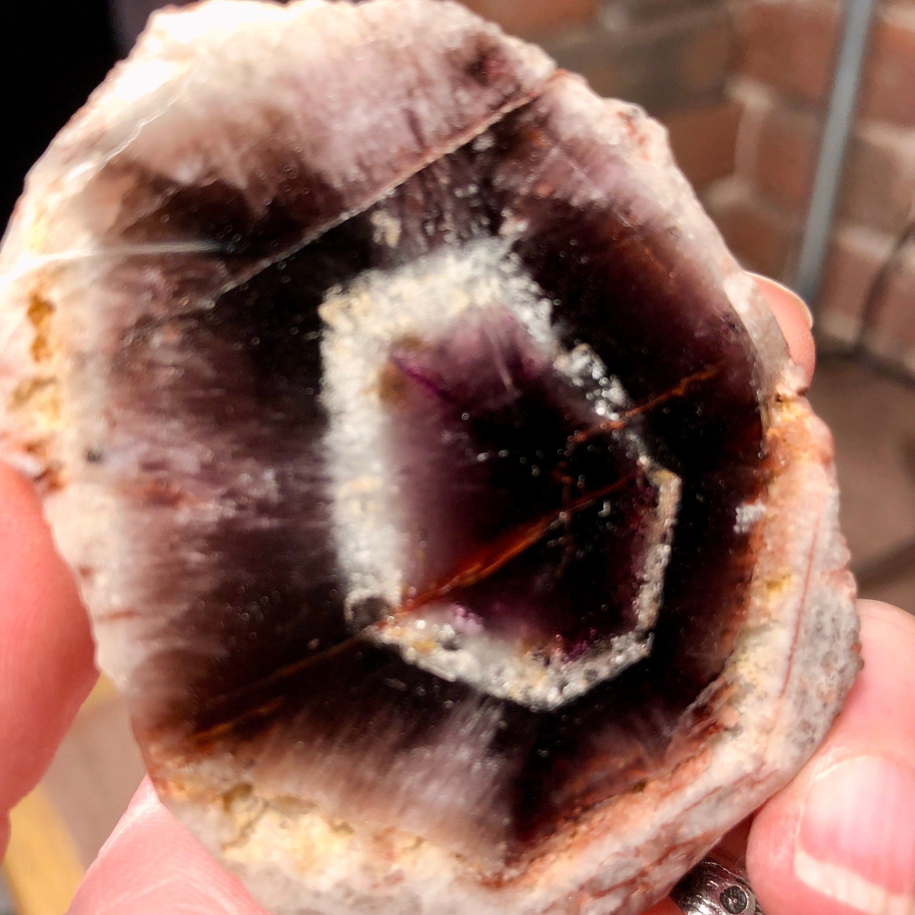 Trapiche Amethyst, Rough Polished