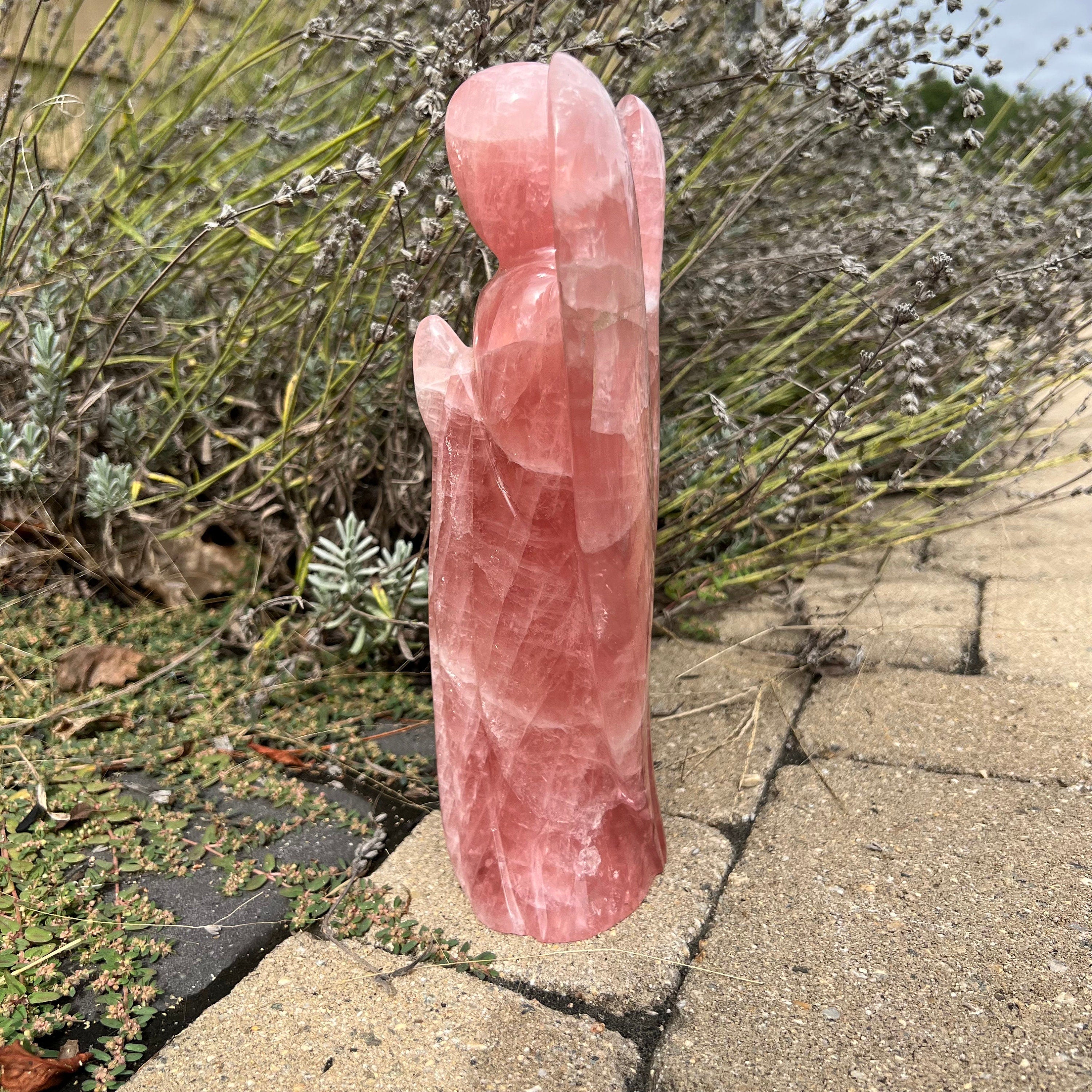 Gemmy Rose Quartz Carved Angel - Venturini Family, Brazil