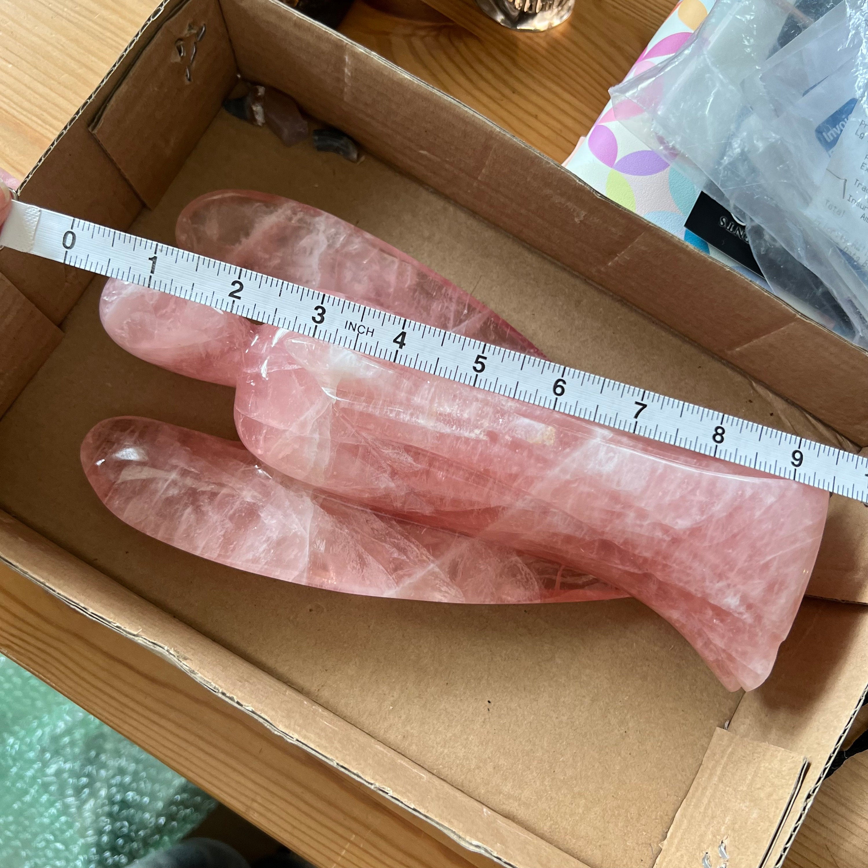 Gemmy Rose Quartz Carved Angel - Venturini Family, Brazil