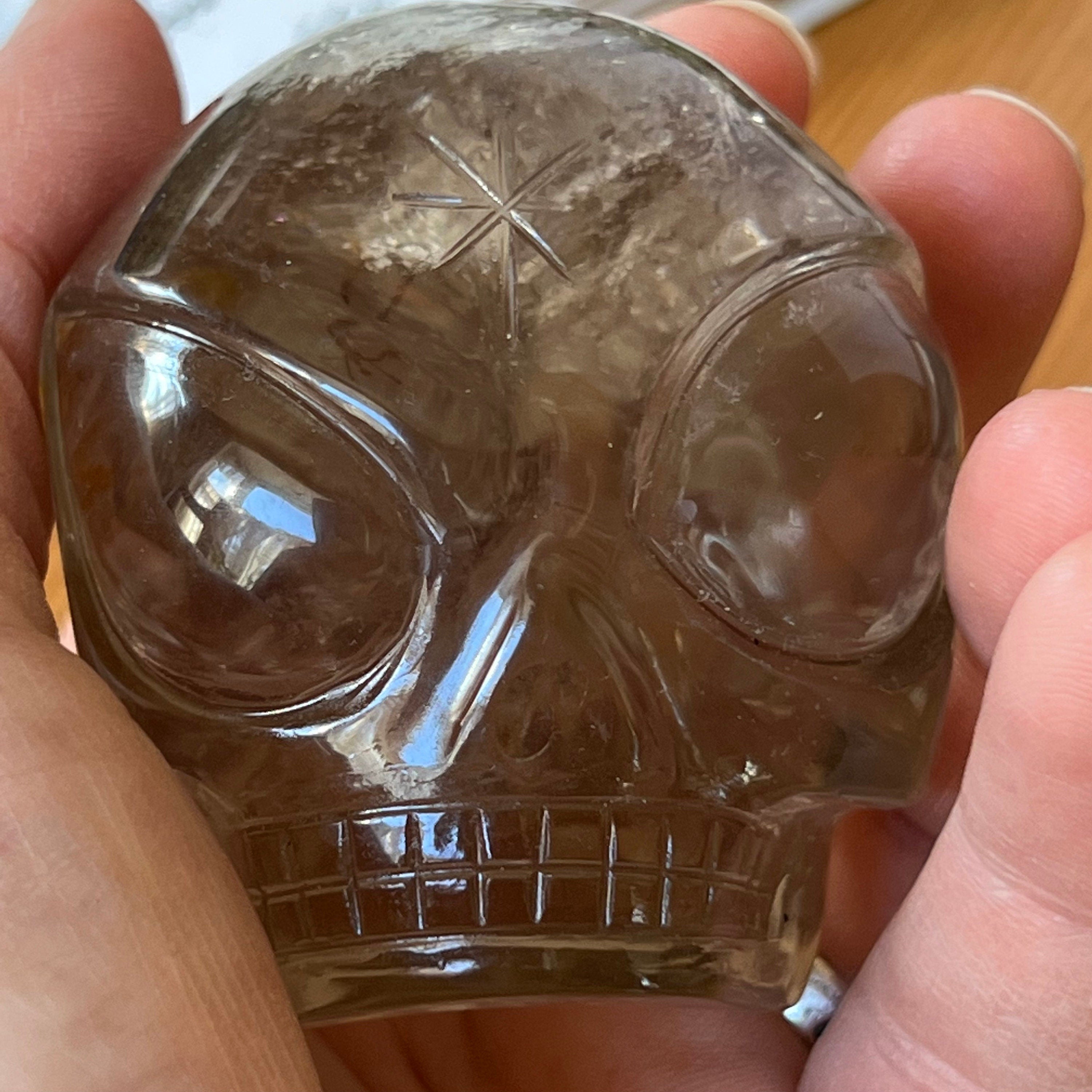 Adorable Citrine Leandro De Souza Star Child Crystal Skull With Rainbows