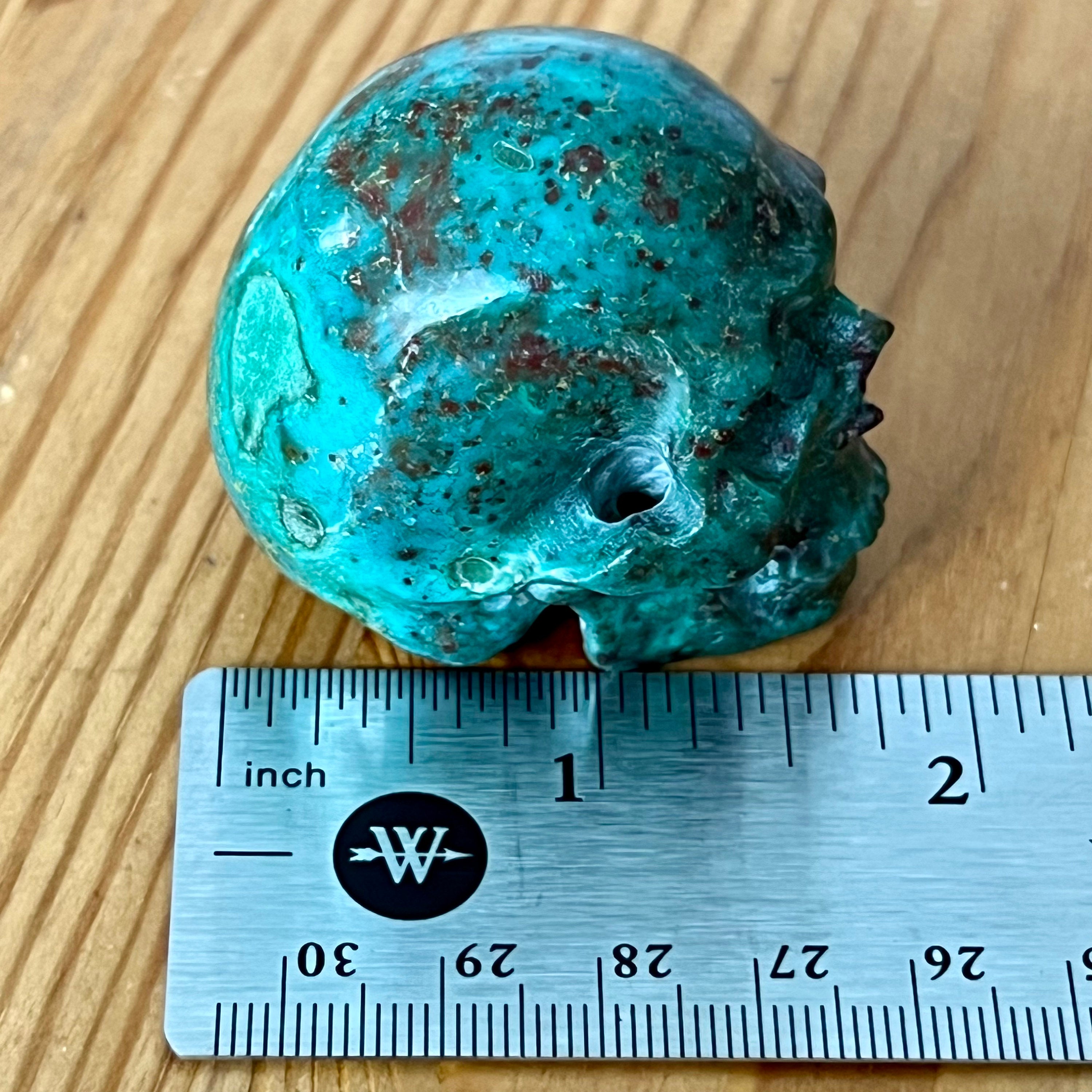 Handsome Chrysocolla Skull from Artifactual
