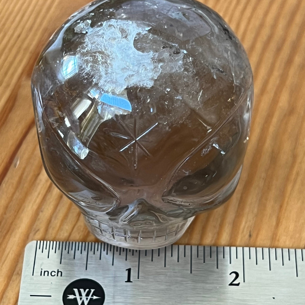 Adorable Citrine Leandro De Souza Star Child Crystal Skull With Rainbows