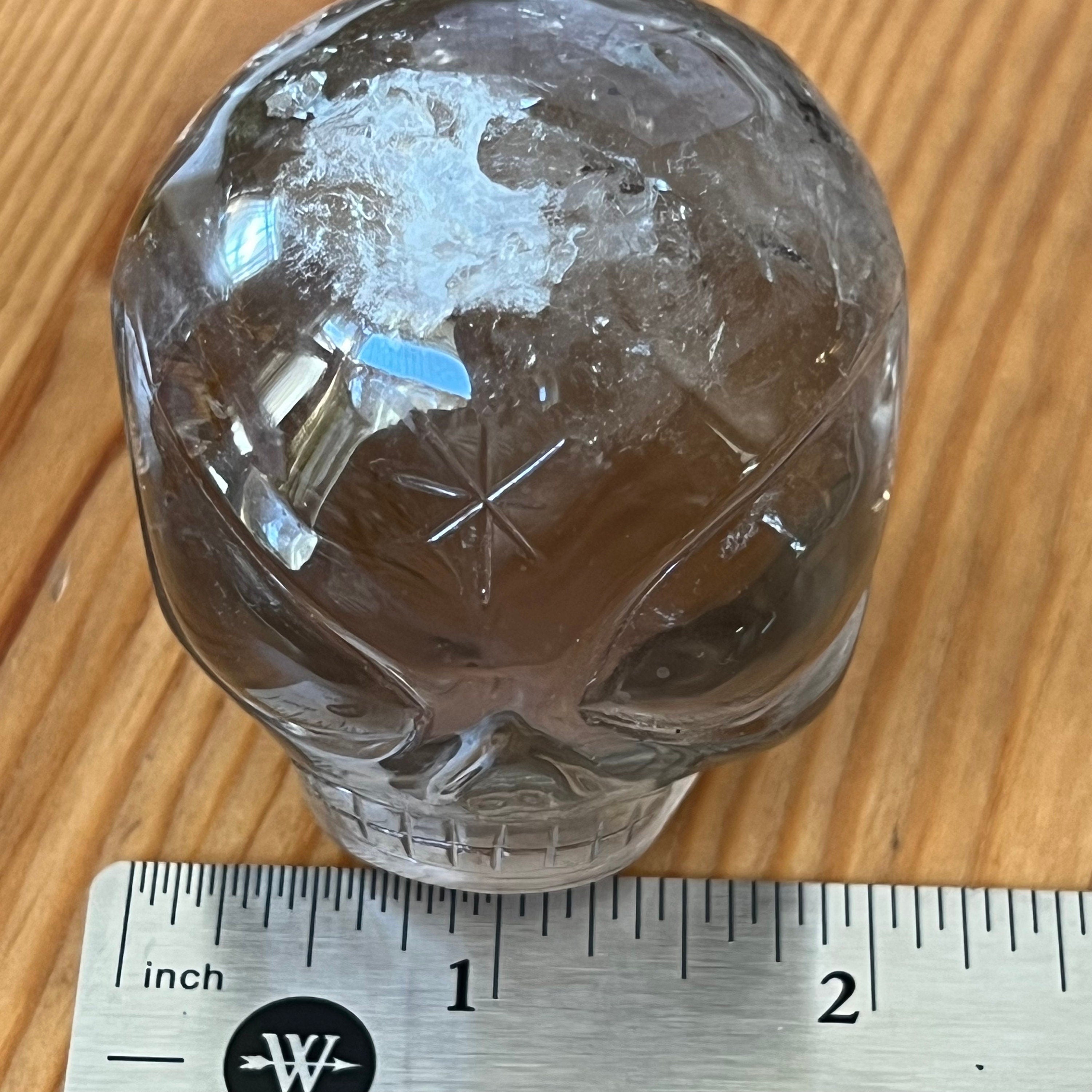 Adorable Citrine Leandro De Souza Star Child Crystal Skull With Rainbows
