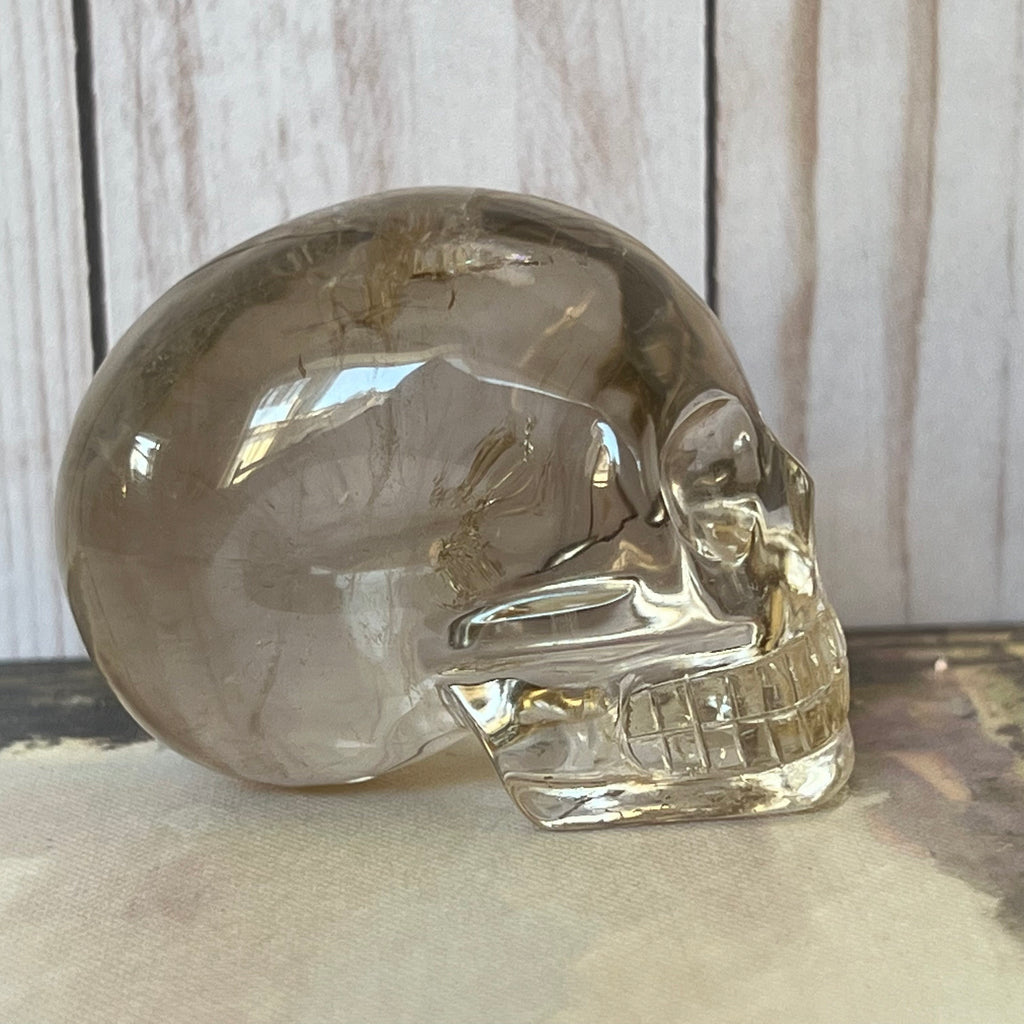 Leandro De Souza Crystal Skull: Adorable Clear Quartz, 2.5"