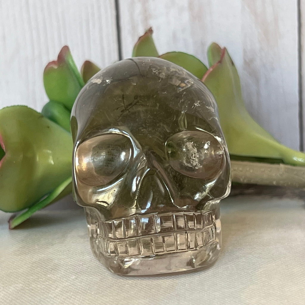 Leandro De Souza Crystal Skull: Adorable Clear Quartz, 2.5"