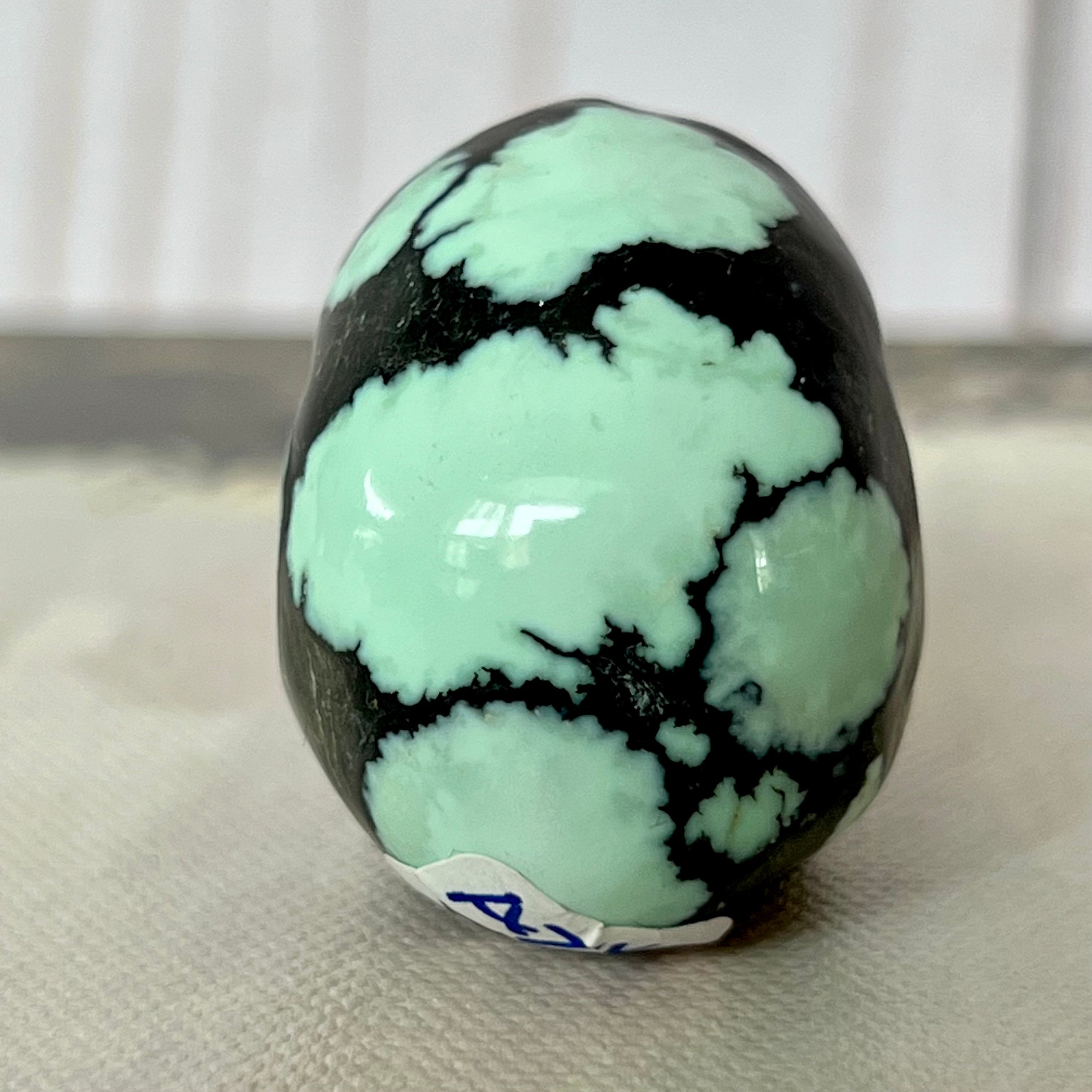 Peacock Variscite Skull: Bicolor Crystal Carving (1.5" x 1")