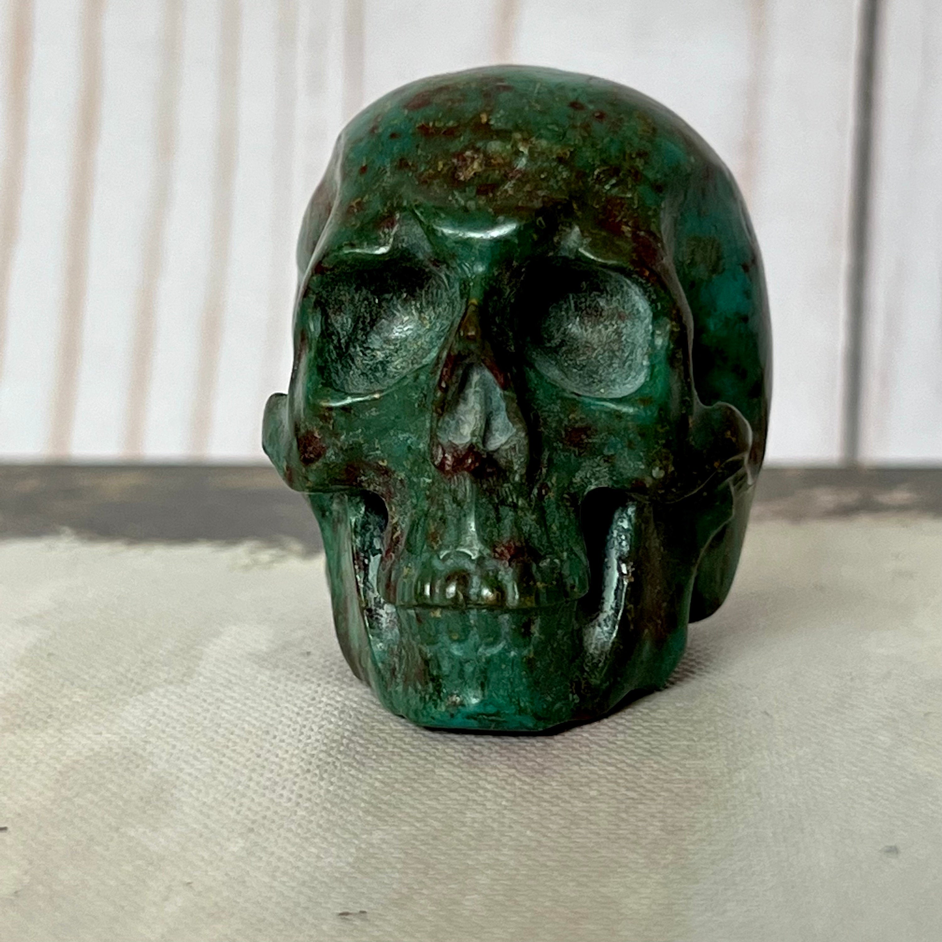 Handsome Chrysocolla Skull from Artifactual