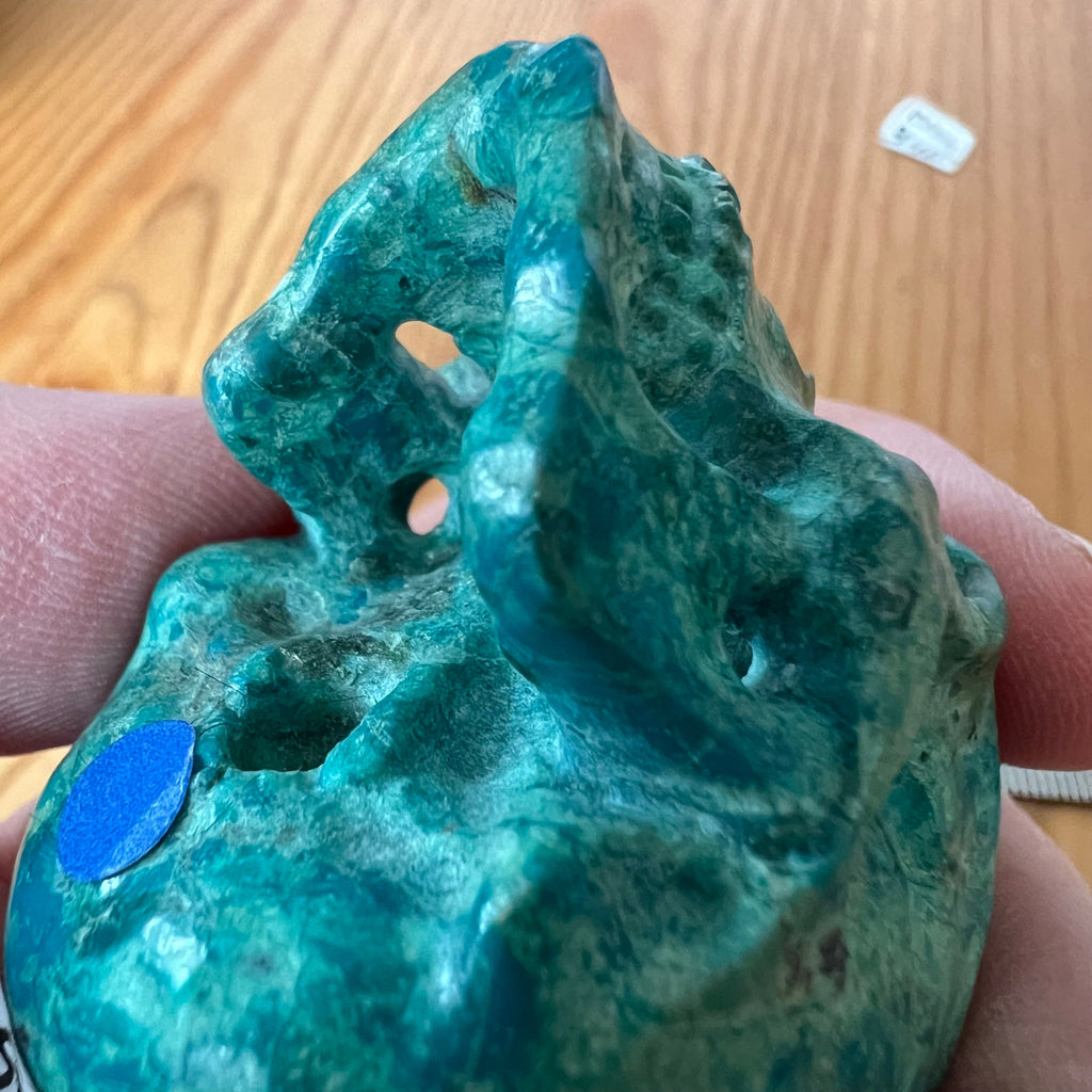 Handsome Chrysocolla Skull from Artifactual