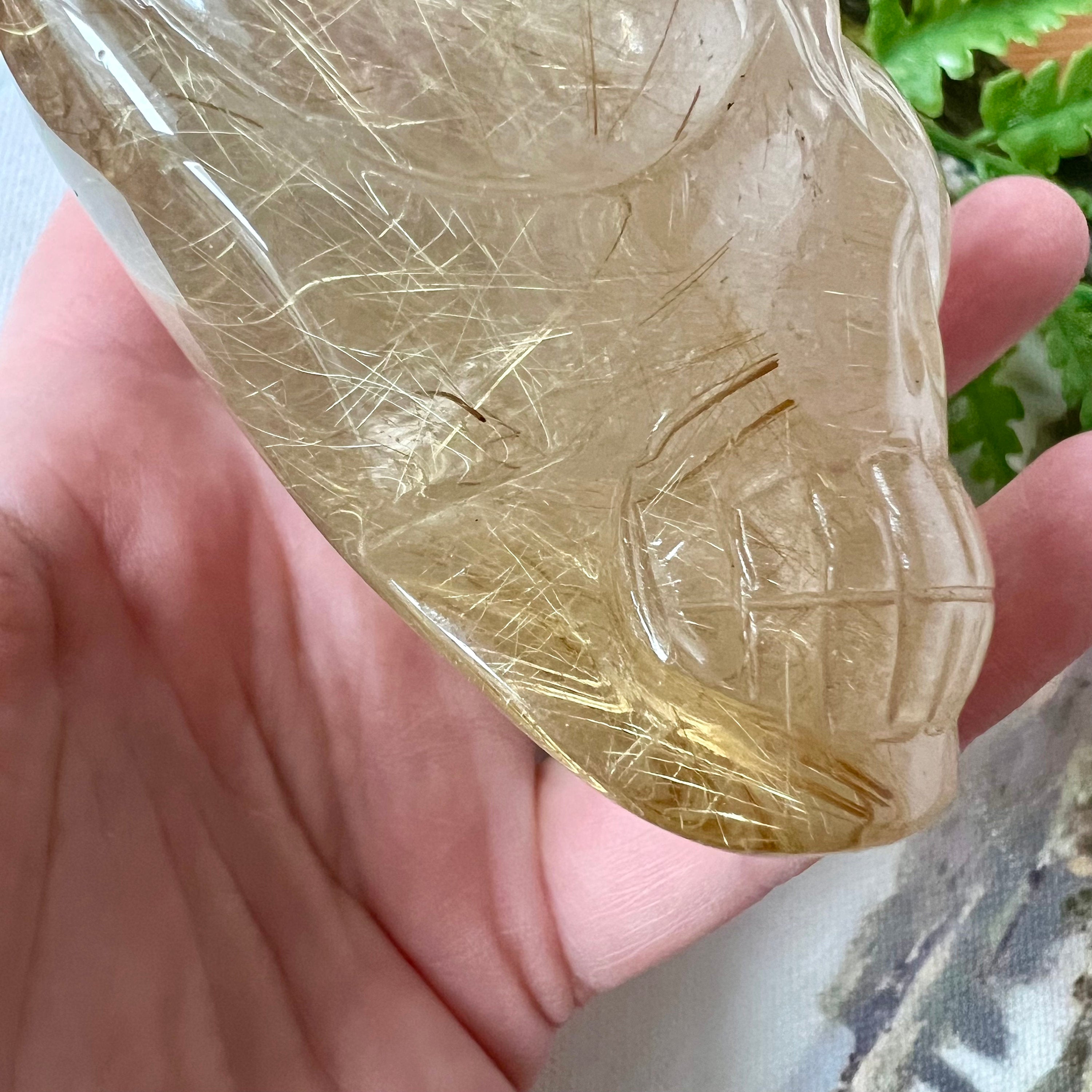 Large Rutile Citrine Crystal Skull: Leandro De Souza Carving