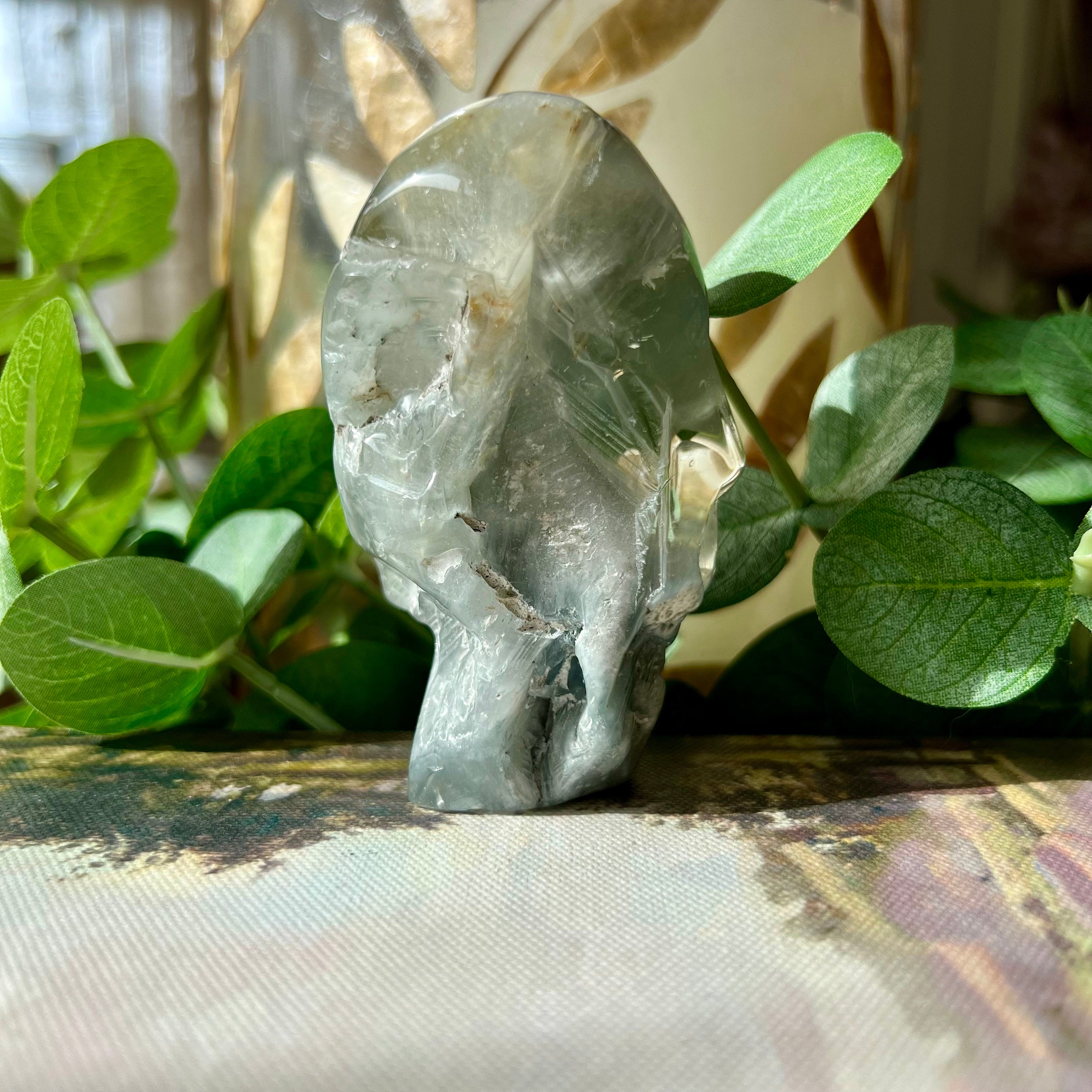 Included Quartz Crystal Skull: Gray Igor De Souza Stone