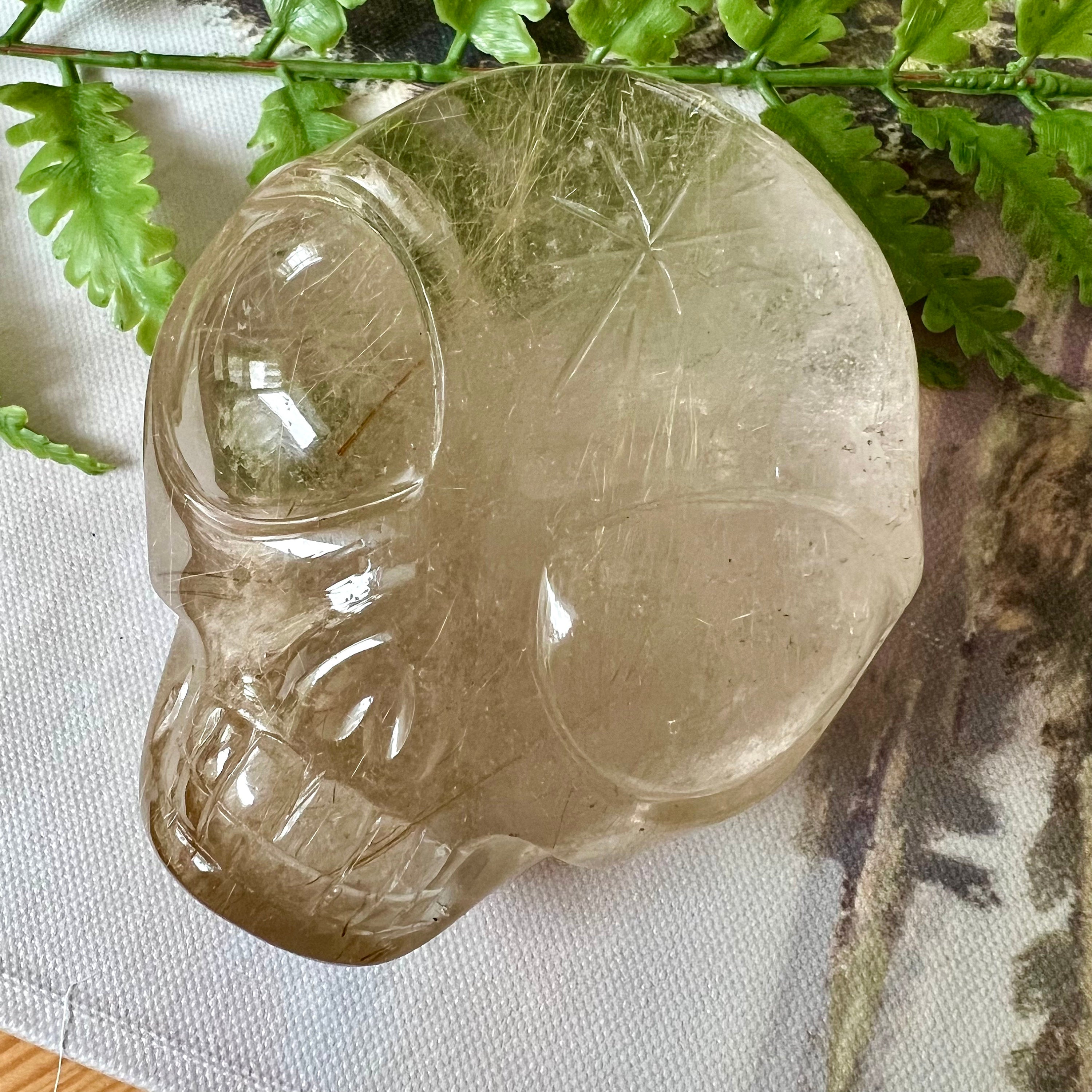 Large Rutile Citrine Crystal Skull: Leandro De Souza Carving