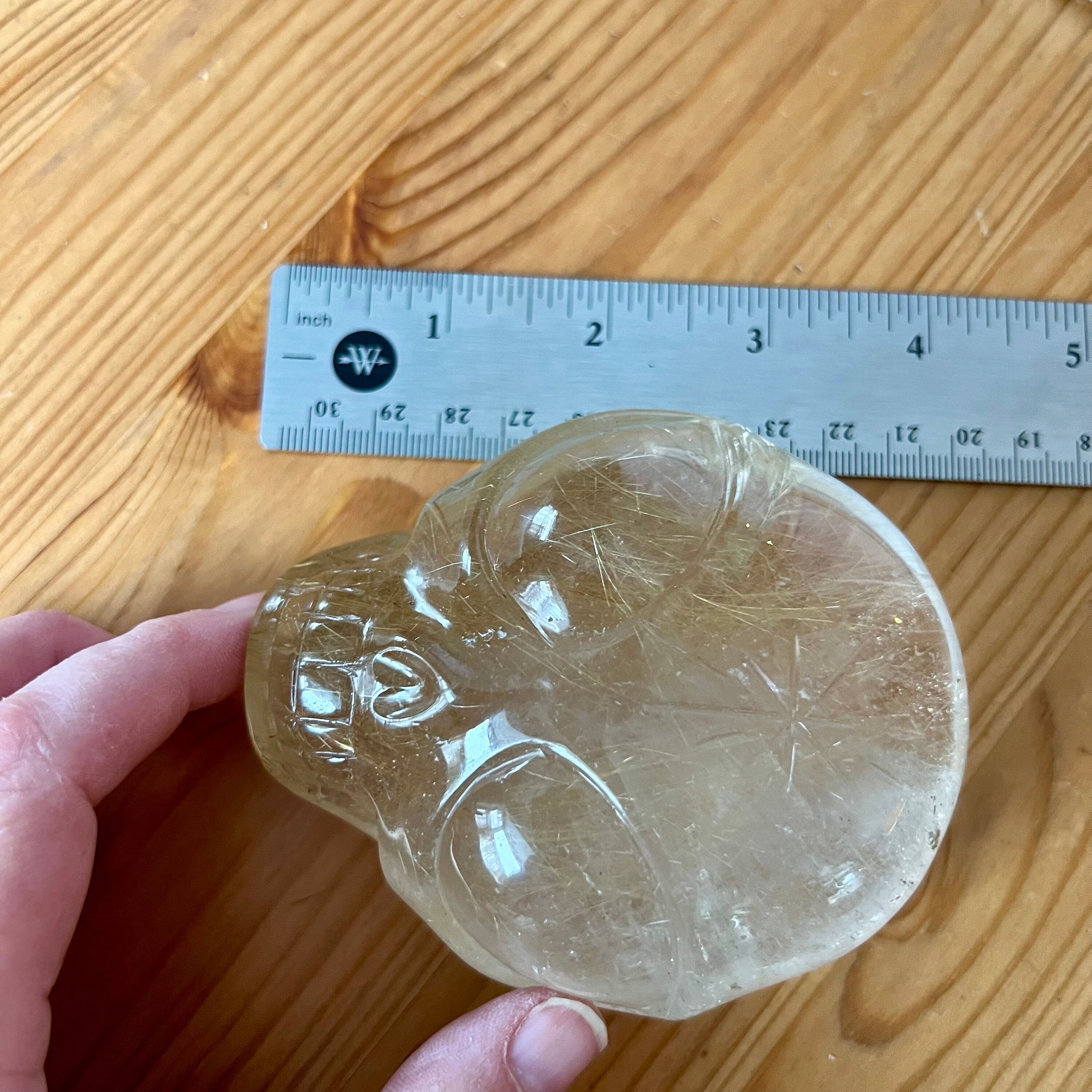Large Rutile Citrine Crystal Skull: Leandro De Souza Carving