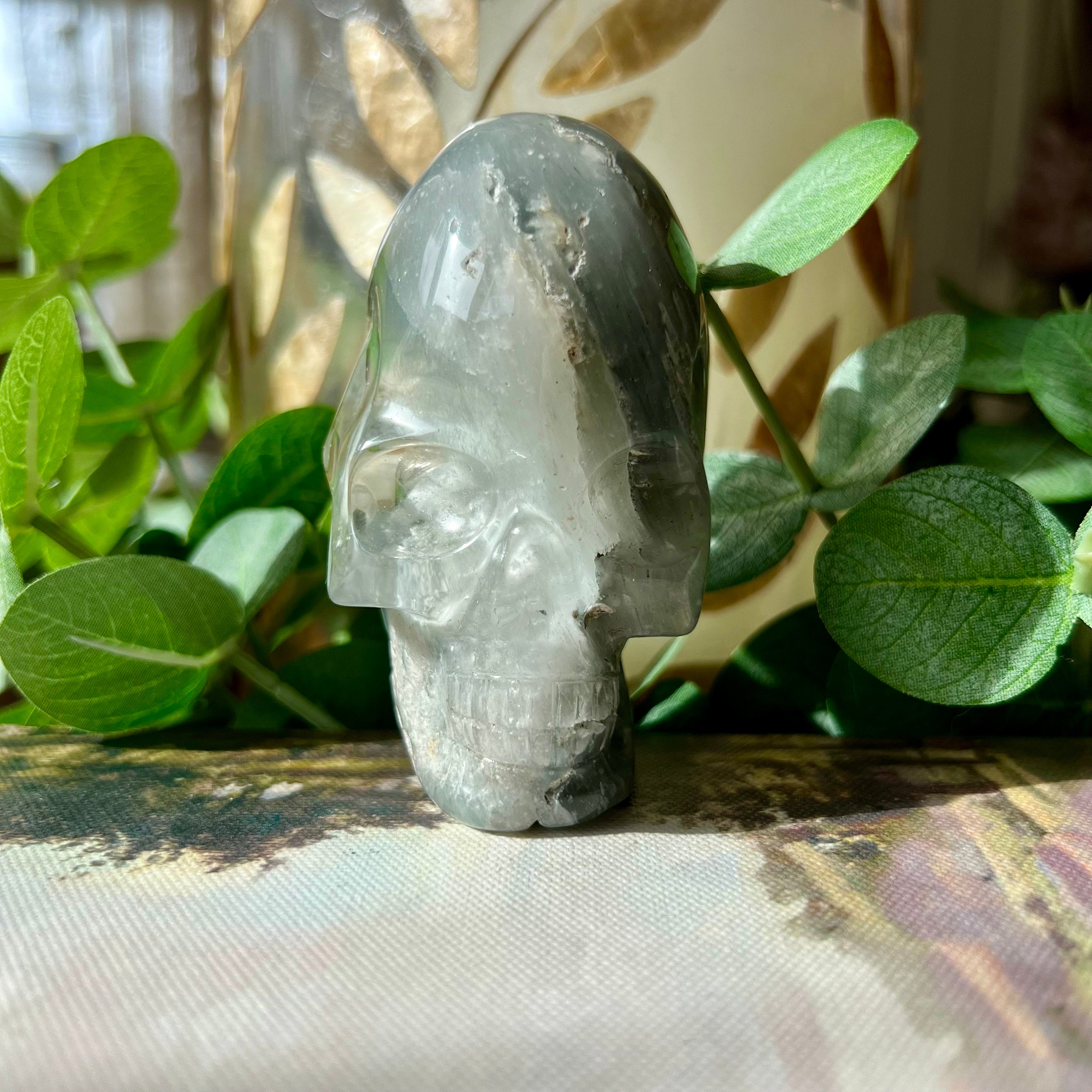 Included Quartz Crystal Skull: Gray Igor De Souza Stone