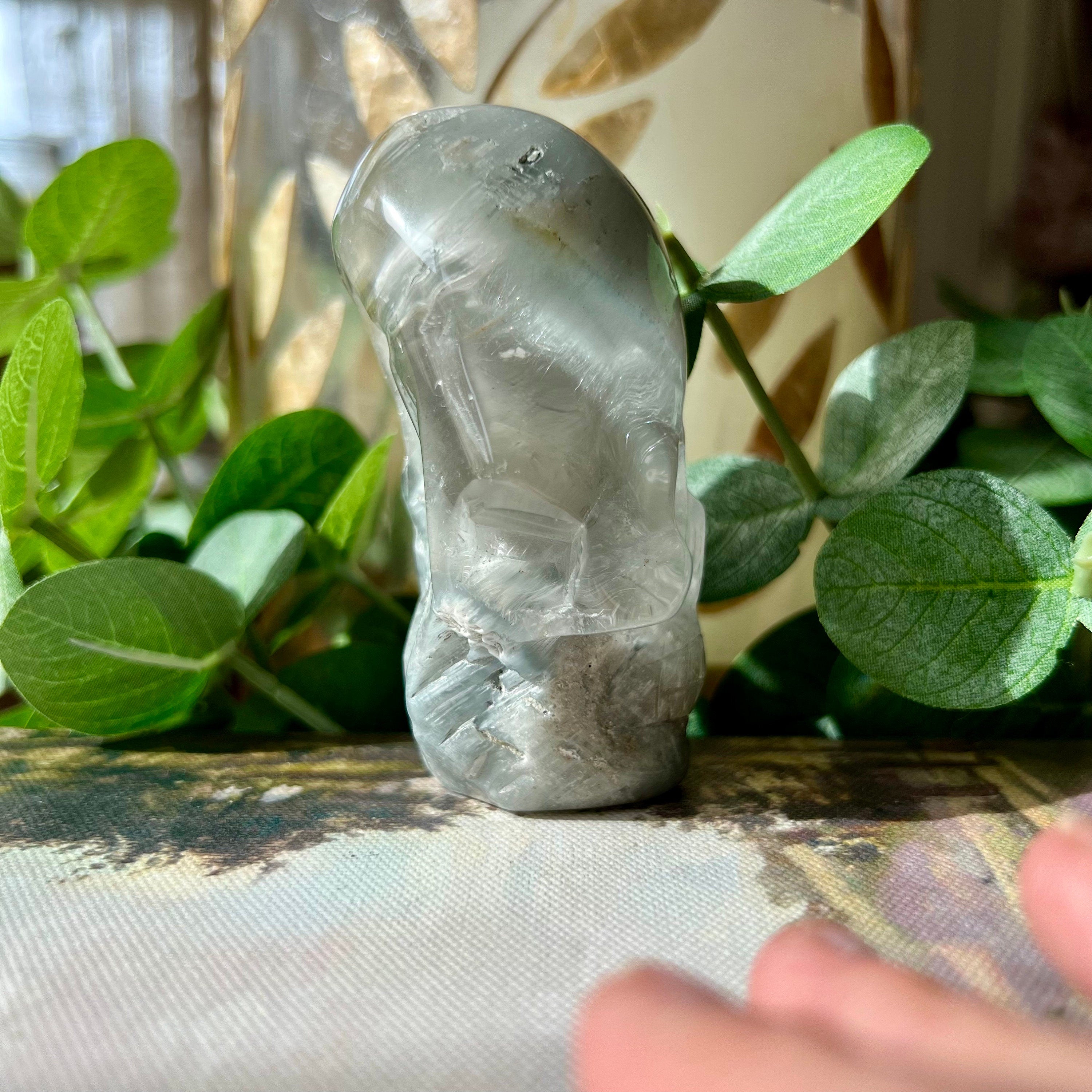 Included Quartz Crystal Skull: Gray Igor De Souza Stone