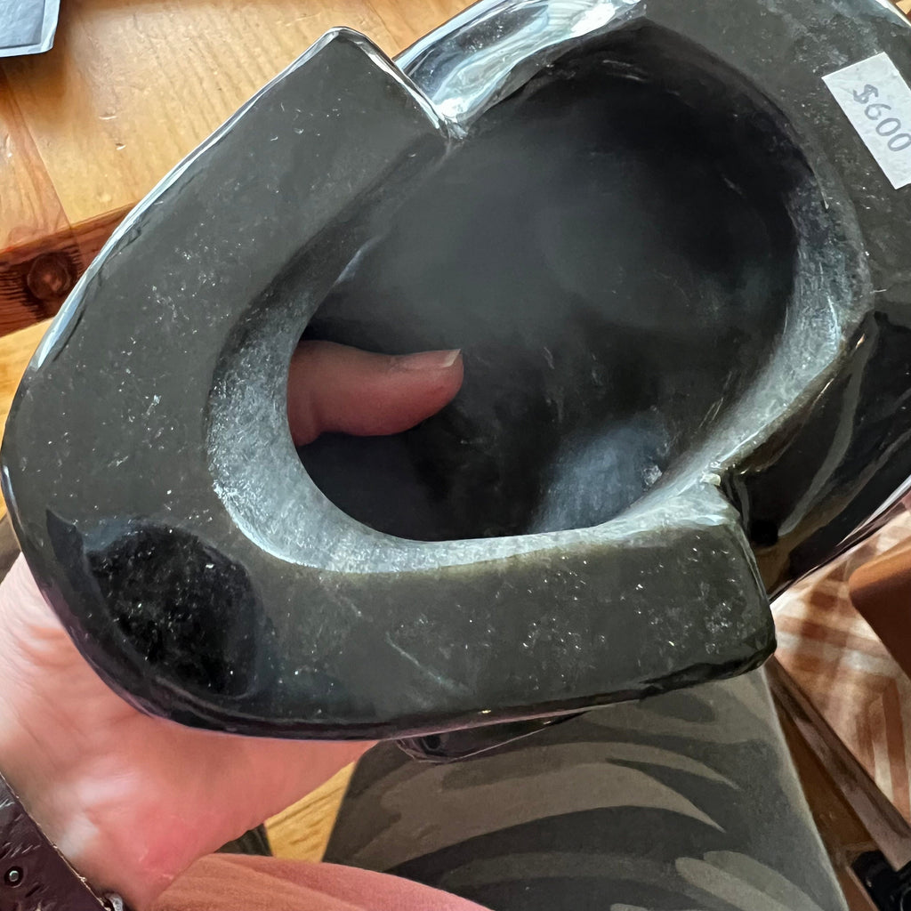 Insane Hollow Golden Sheen Obsidian Skull, Huge