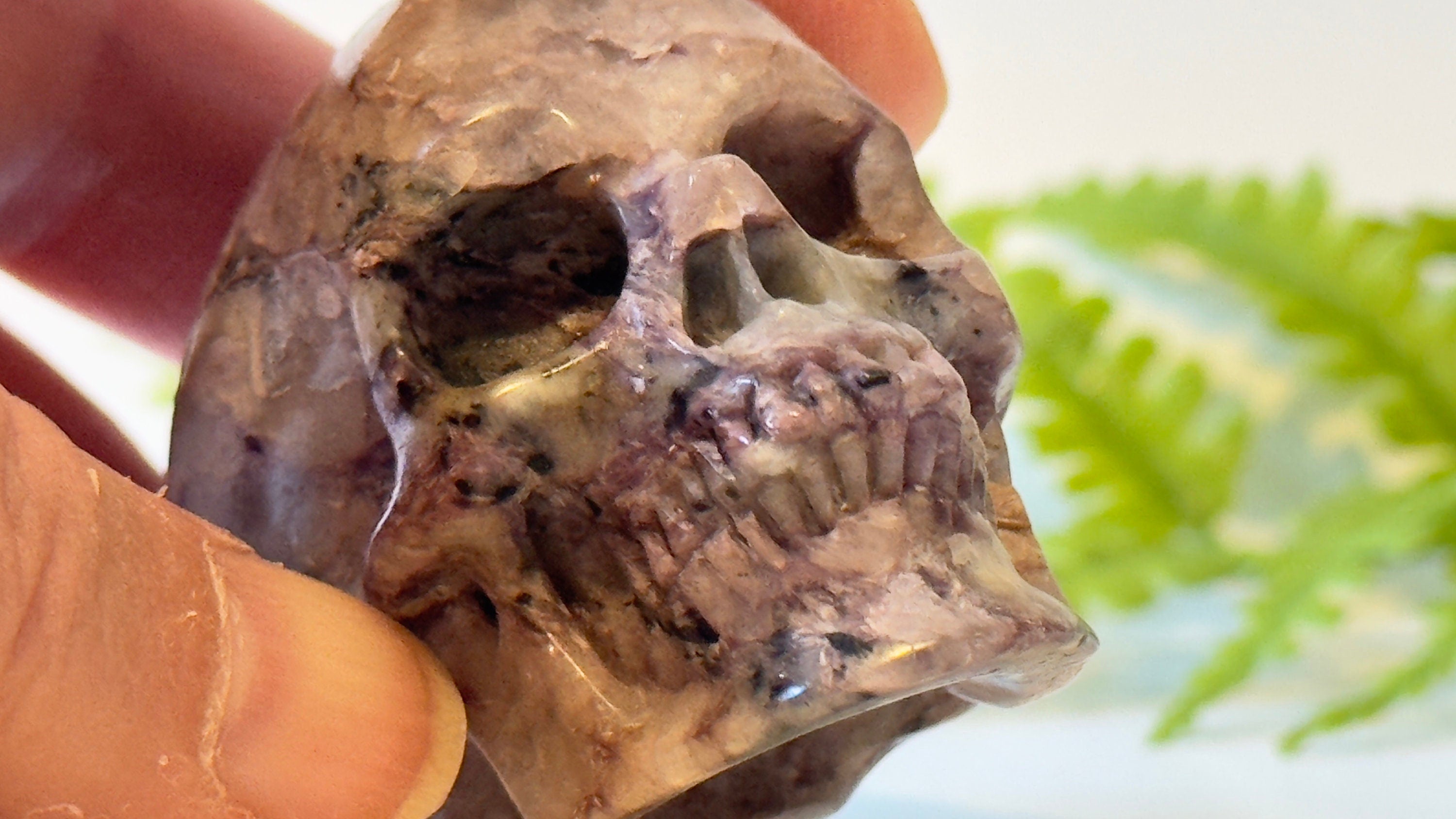 Charoite Crystal Skull, 2", Exquisitely Carved