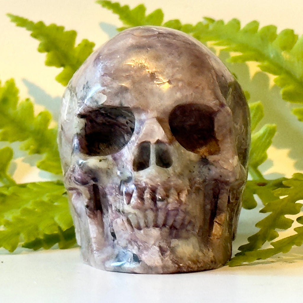 2" Charoite Skull, detailed carve.
