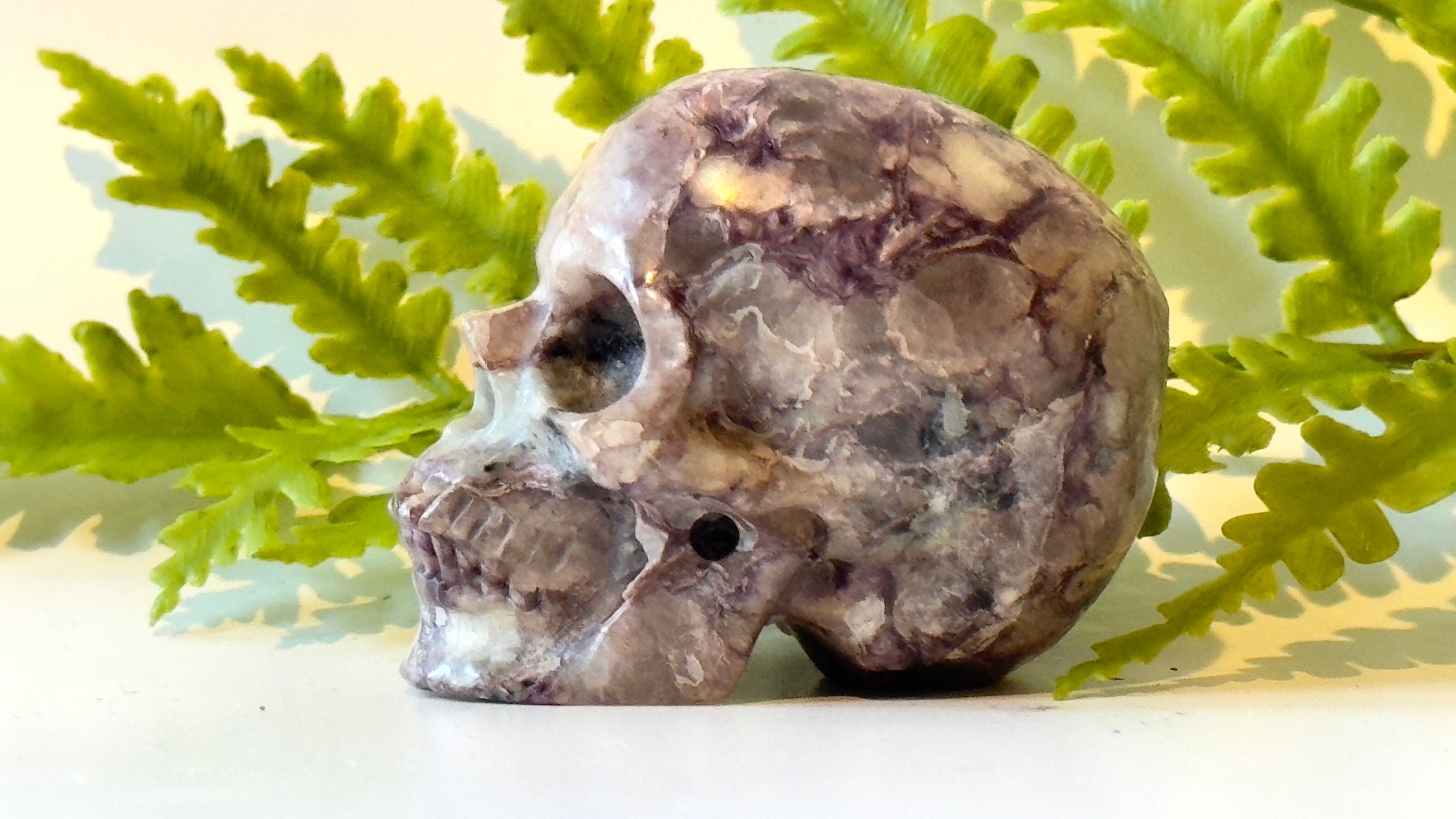 Charoite Crystal Skull, 2", Exquisitely Carved