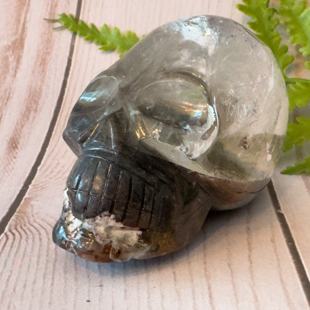 Gorgeous lodolite quartz skull carved by Igor de Souza