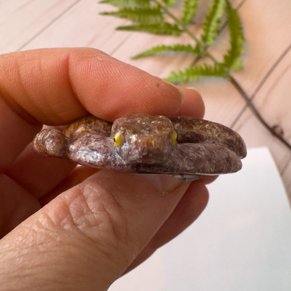 Three Lepidolite Snakes, Detailed and ready for Wearing.