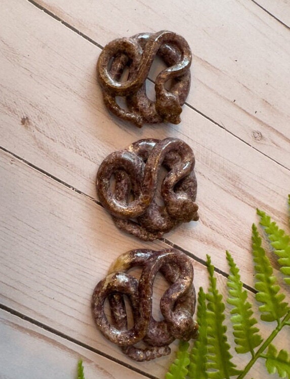 Three Lepidolite Snakes, Detailed and ready for Wearing.