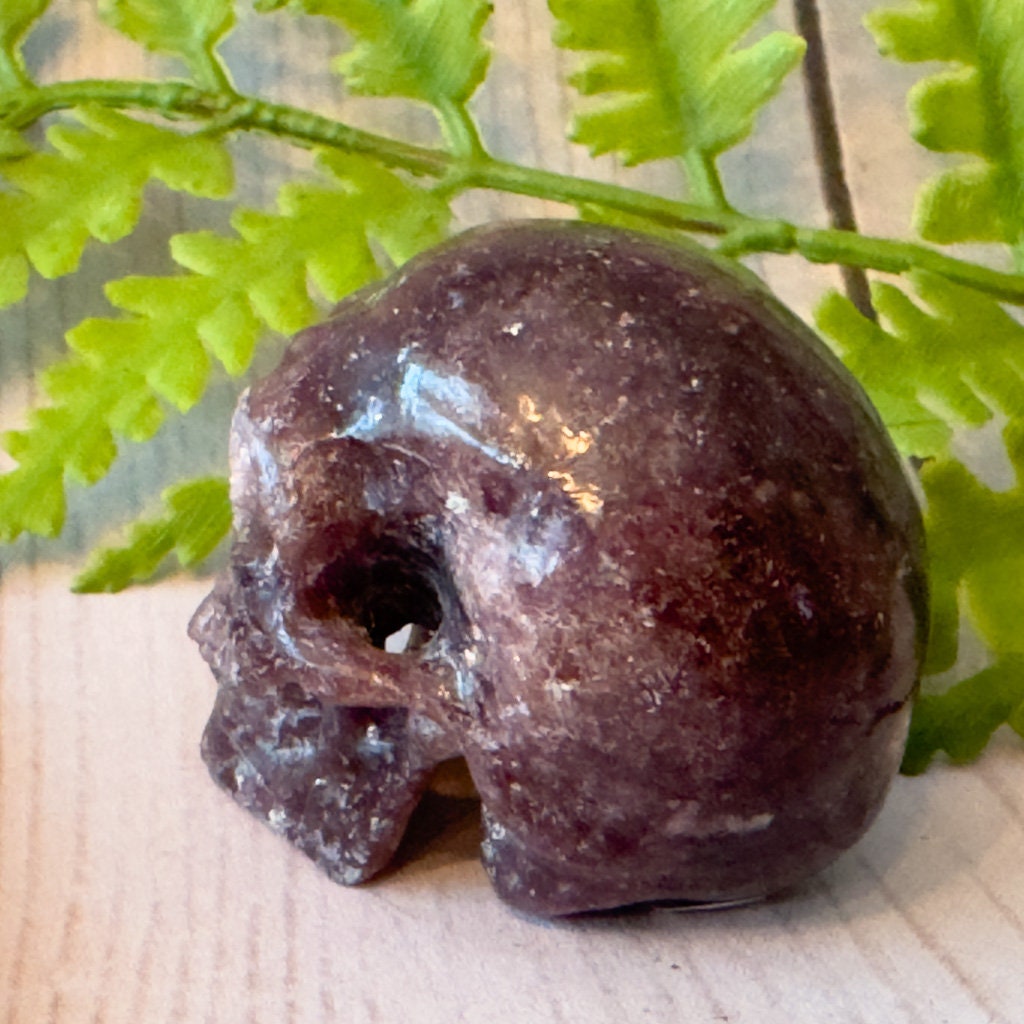 Sweet Lepidolite Crystal Skull by Artifactual