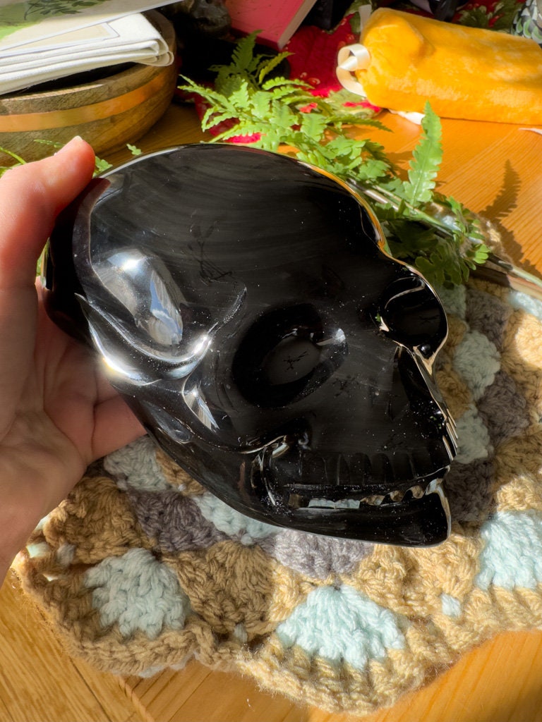 Stunning Rainbow Velvet Obsidian Skull