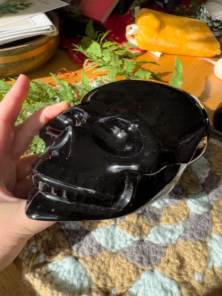 Stunning Rainbow Velvet Obsidian Skull
