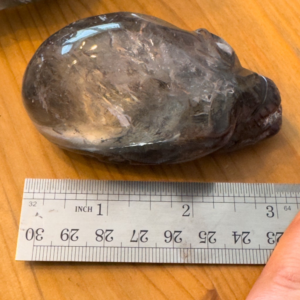 Gorgeous lodolite quartz skull carved by Igor de Souza