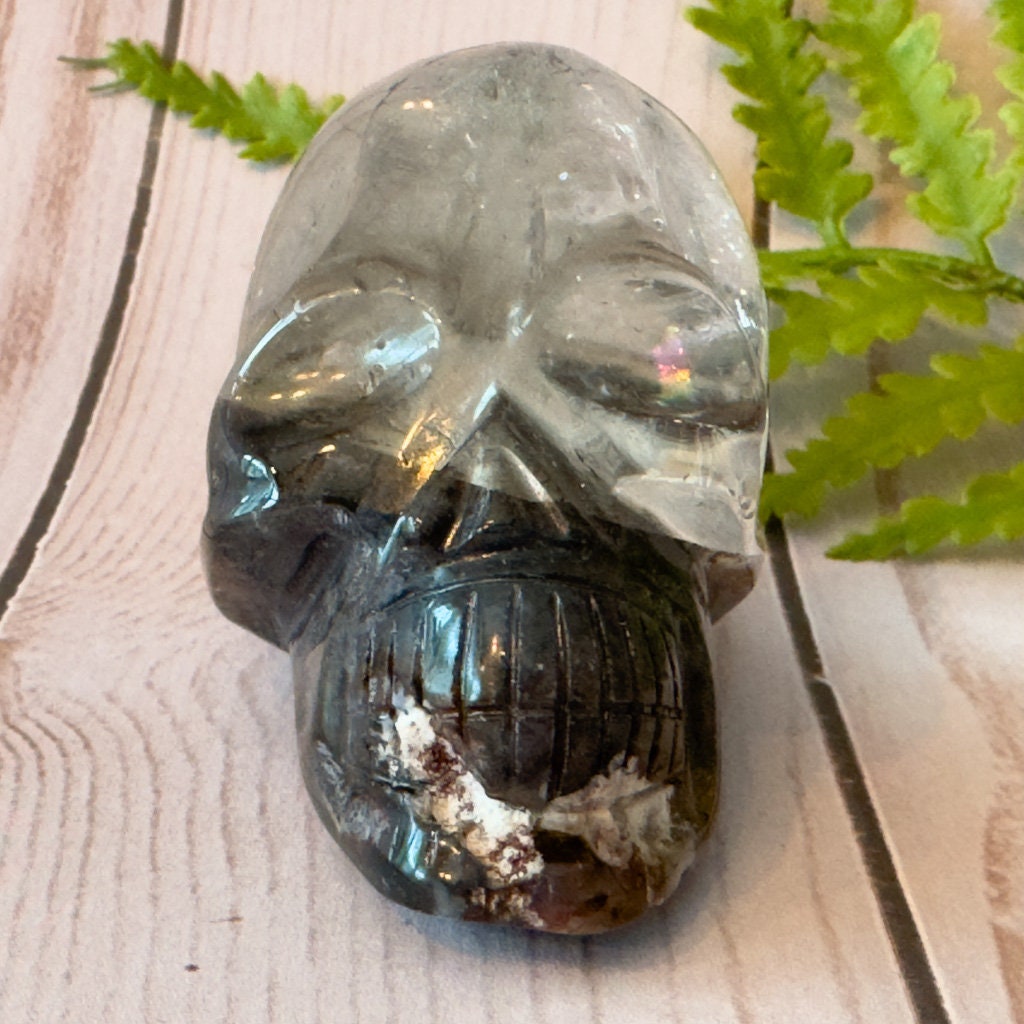 Gorgeous lodolite quartz skull carved by Igor de Souza