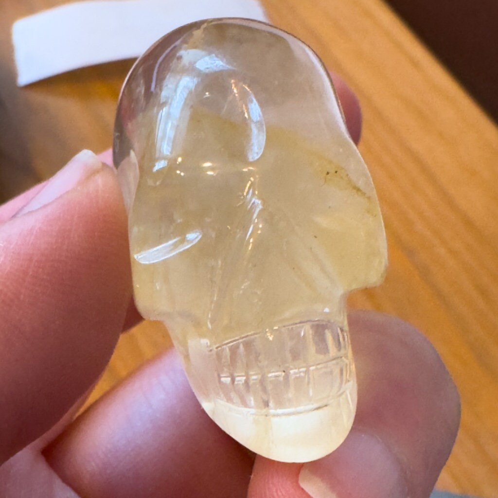 Elongated citrine skull by Igor de Souza