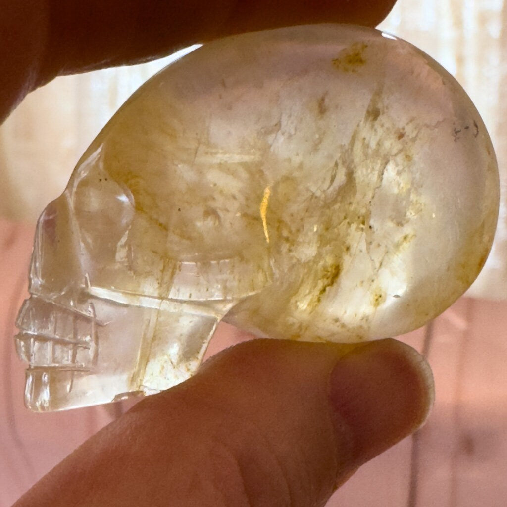 Elongated citrine skull by Igor de Souza