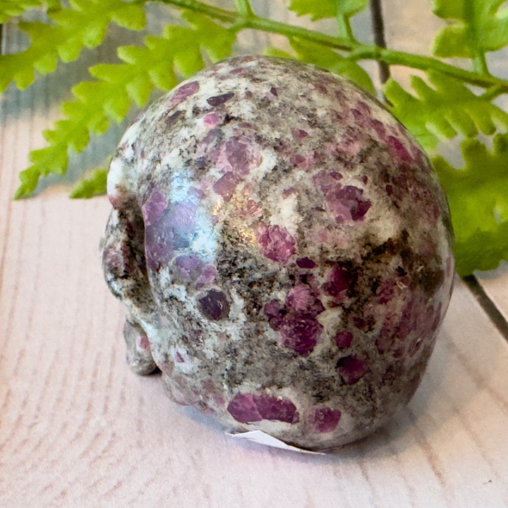 Ruby in Feldspar Skull Carving by Artifactual