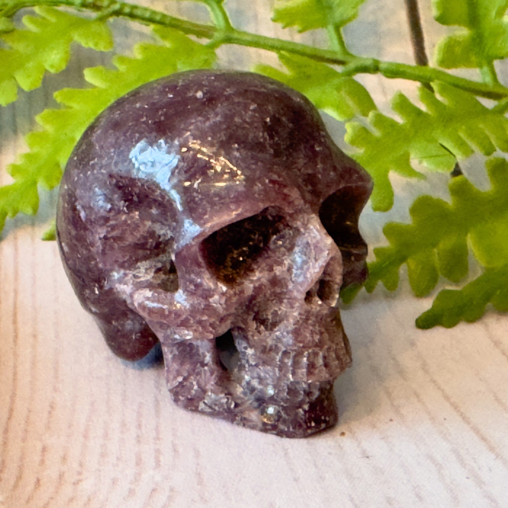Sweet Lepidolite Crystal Skull by Artifactual
