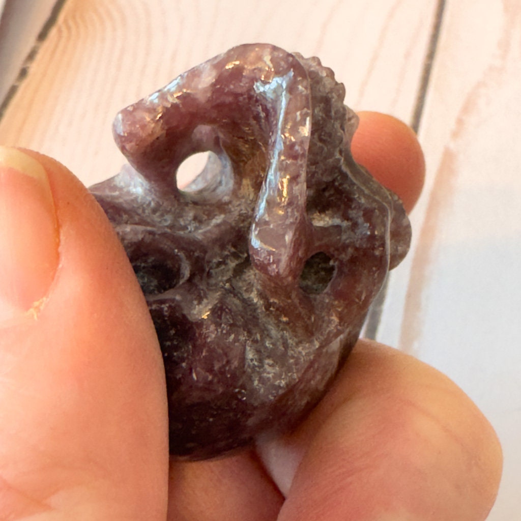 Sweet Lepidolite Crystal Skull by Artifactual