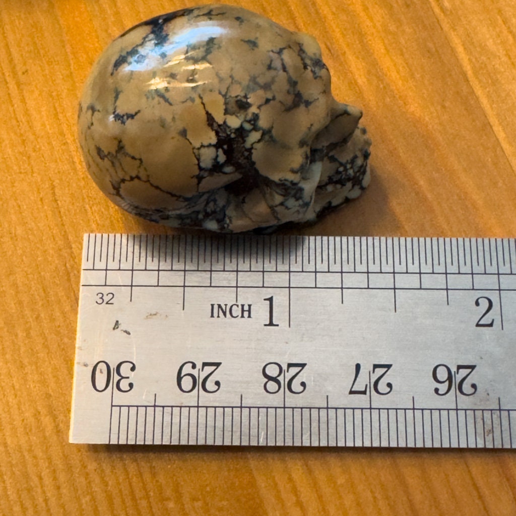 Gorgeous Peacock Variscite Crystal Skull from Artifactual