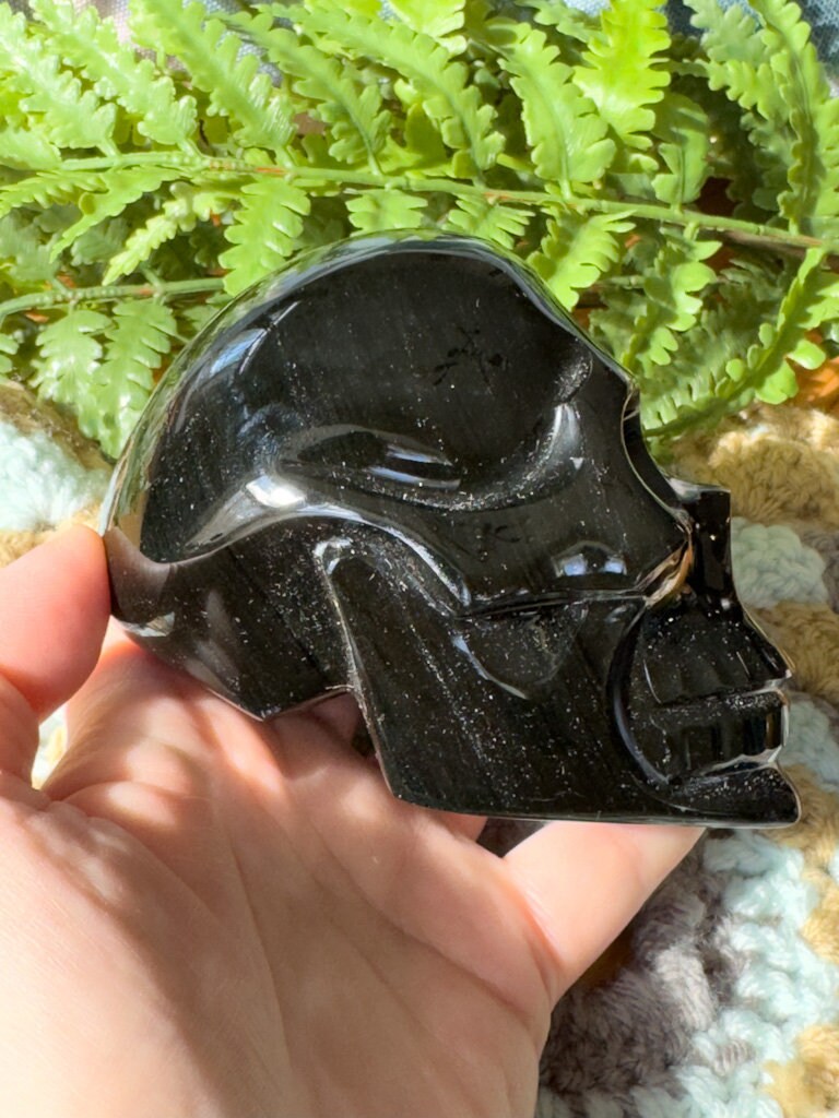 Amazing Gold Sheen Obsidian Skull