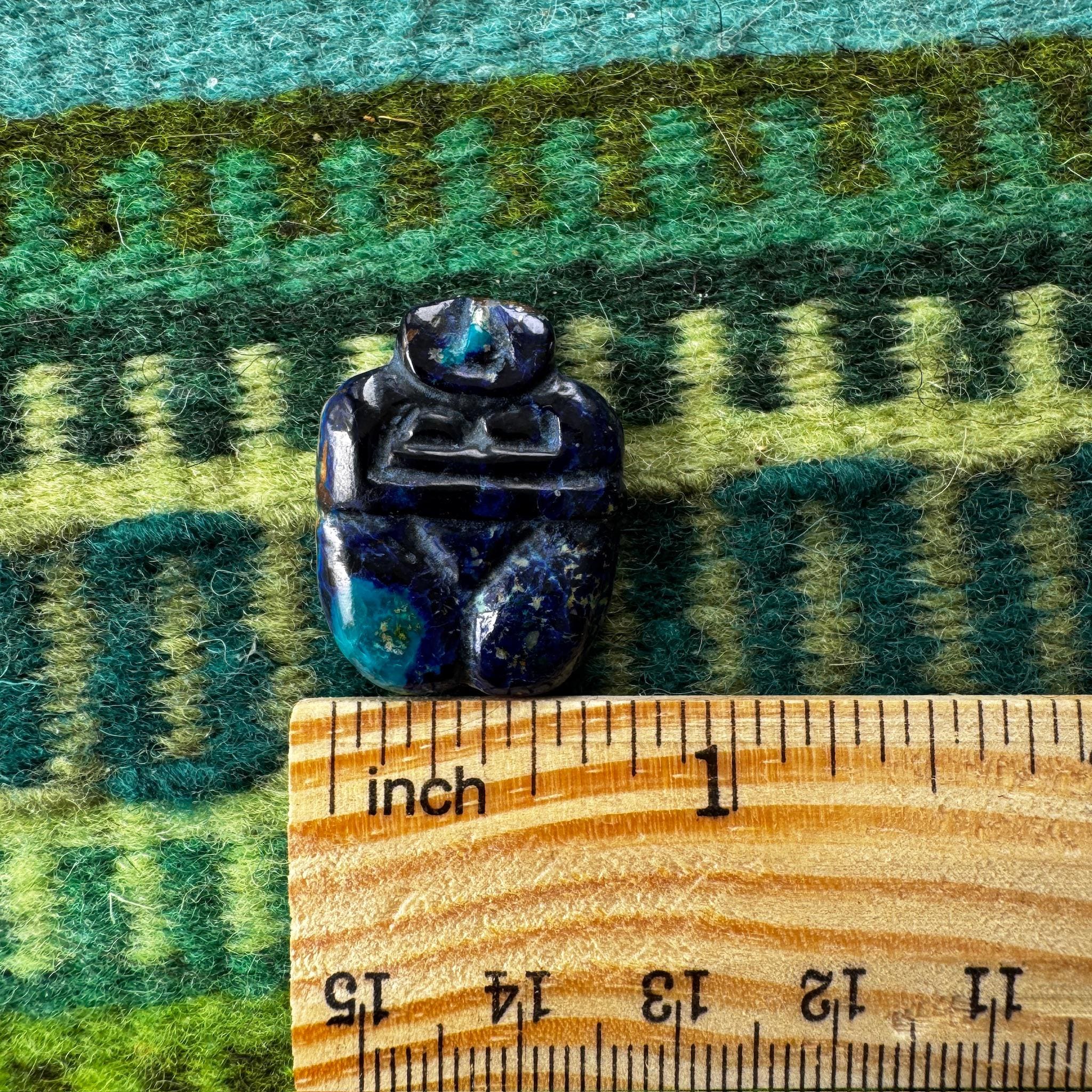 This is an adorable small azurite carved goddess we got from Artifactual in Tucson