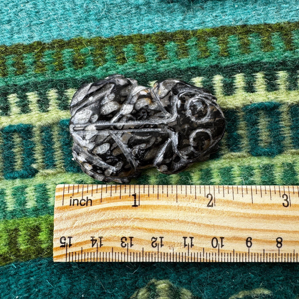 Jasper Frog Carving: Detailed Stone Pendant (2" x 1 1/2")
