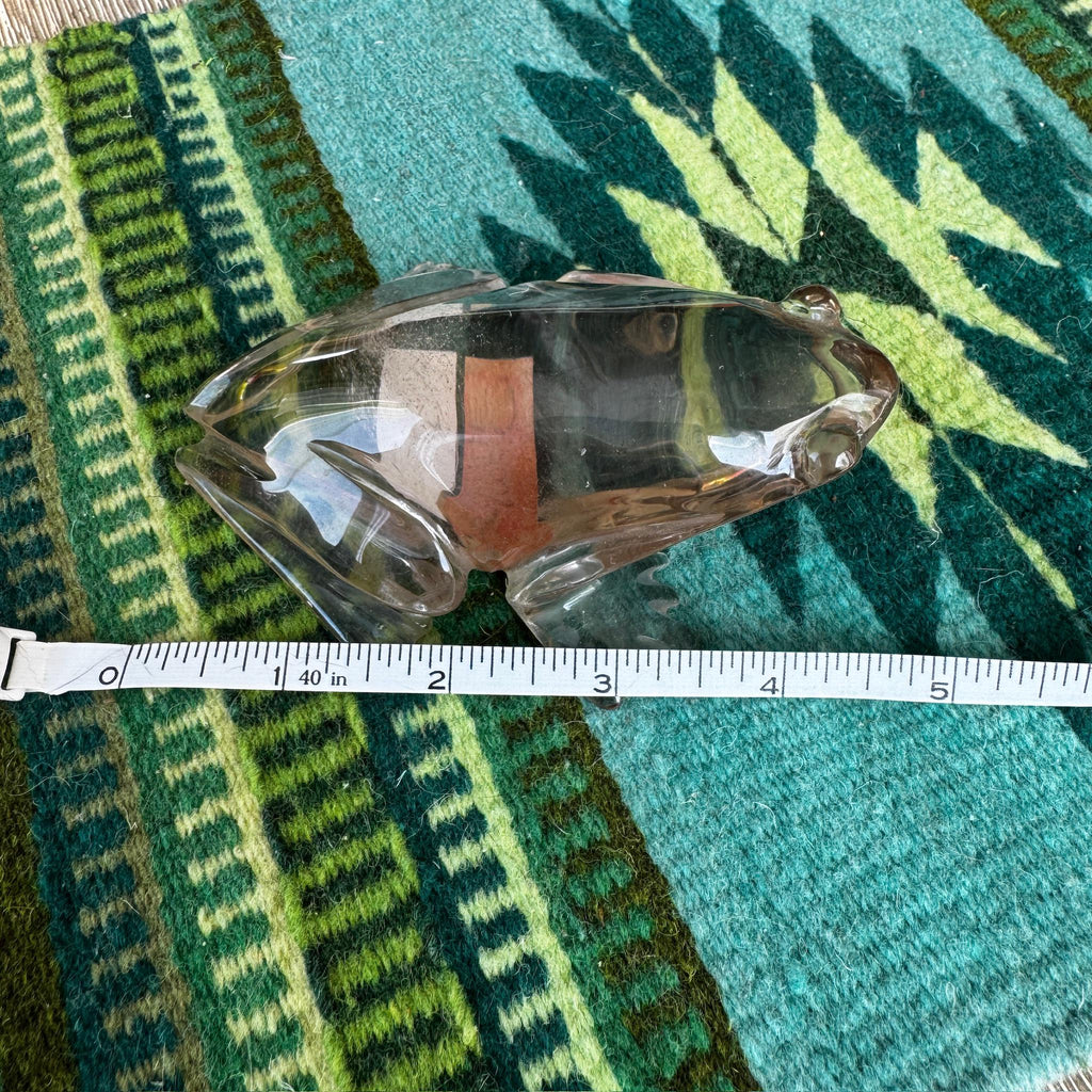 Adorable Clear Smoky Quartz Venturini Frog