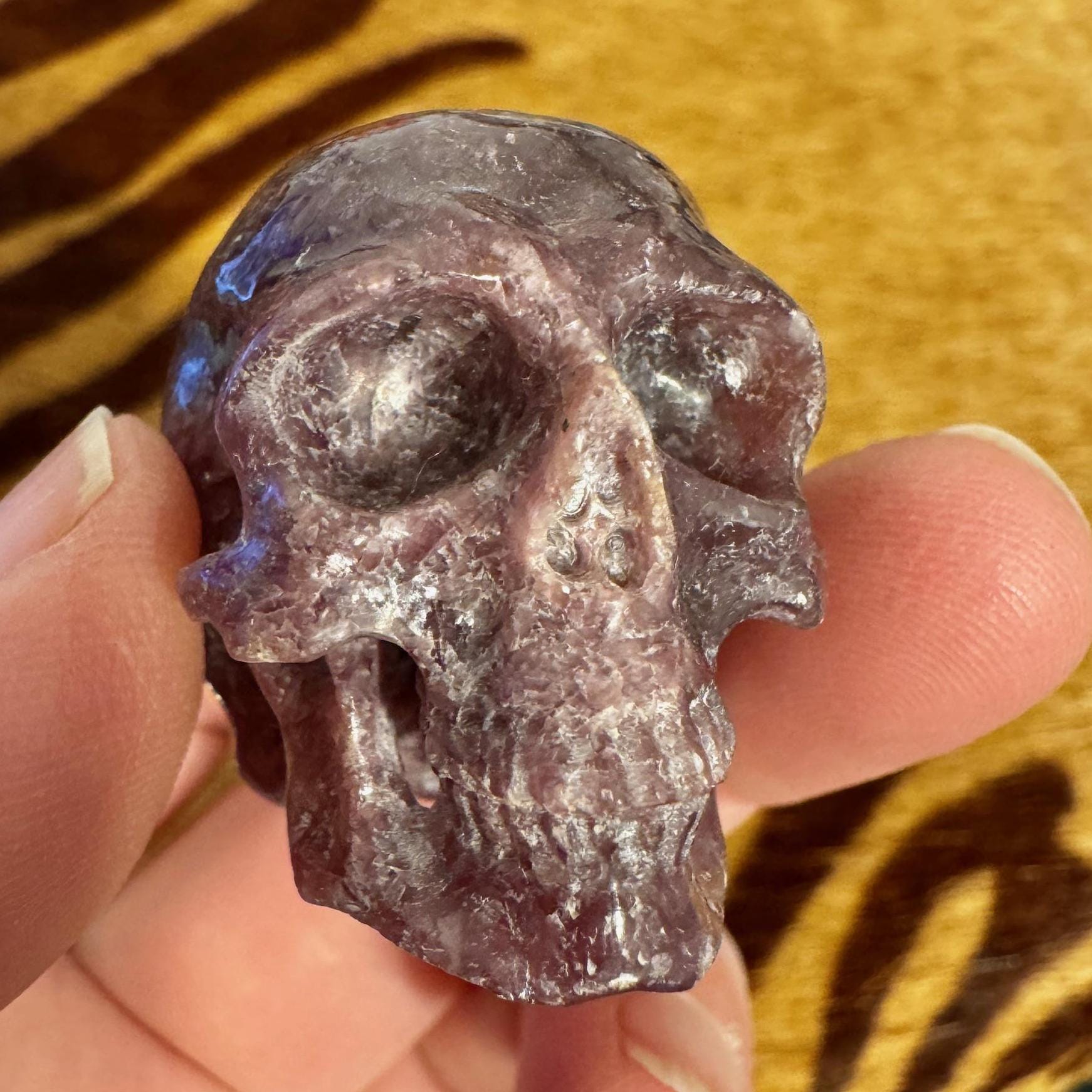 Sweet Lepidolite Crystal Skull by Artifactual
