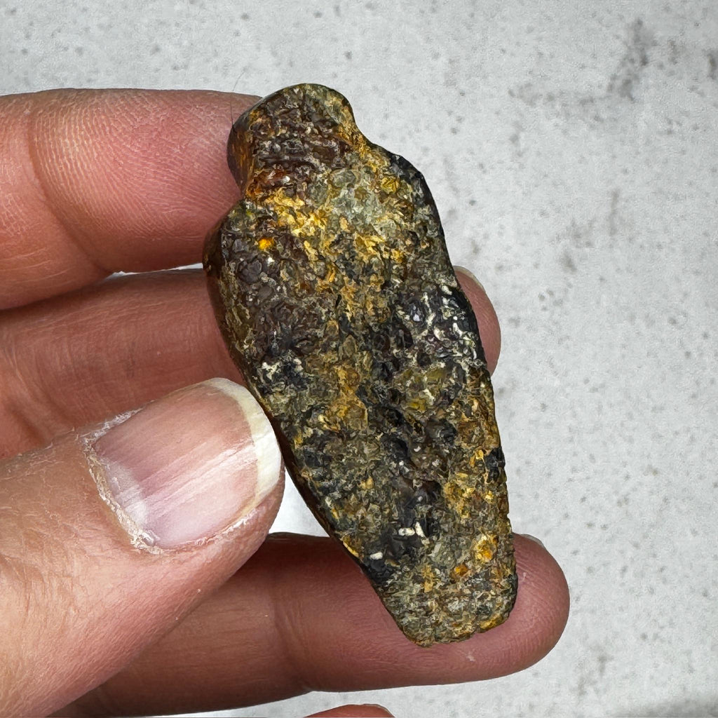 Small Amber Goddess Carving with Rough Back from Artifactual