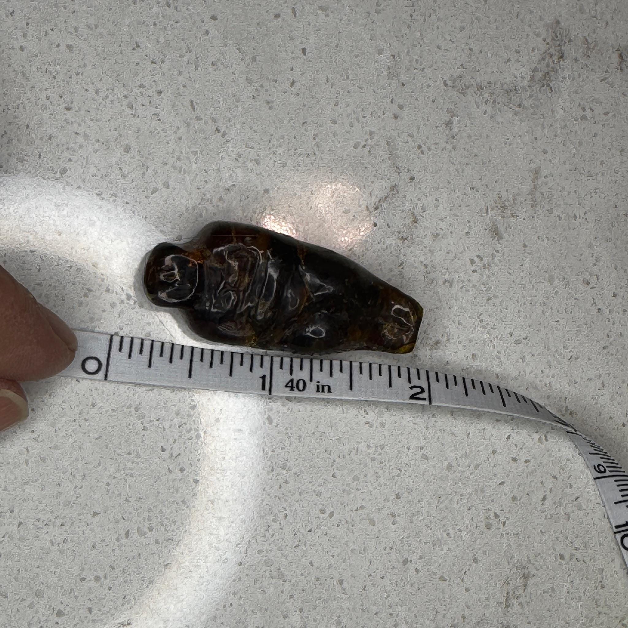 Small Amber Goddess Carving with Rough Back from Artifactual