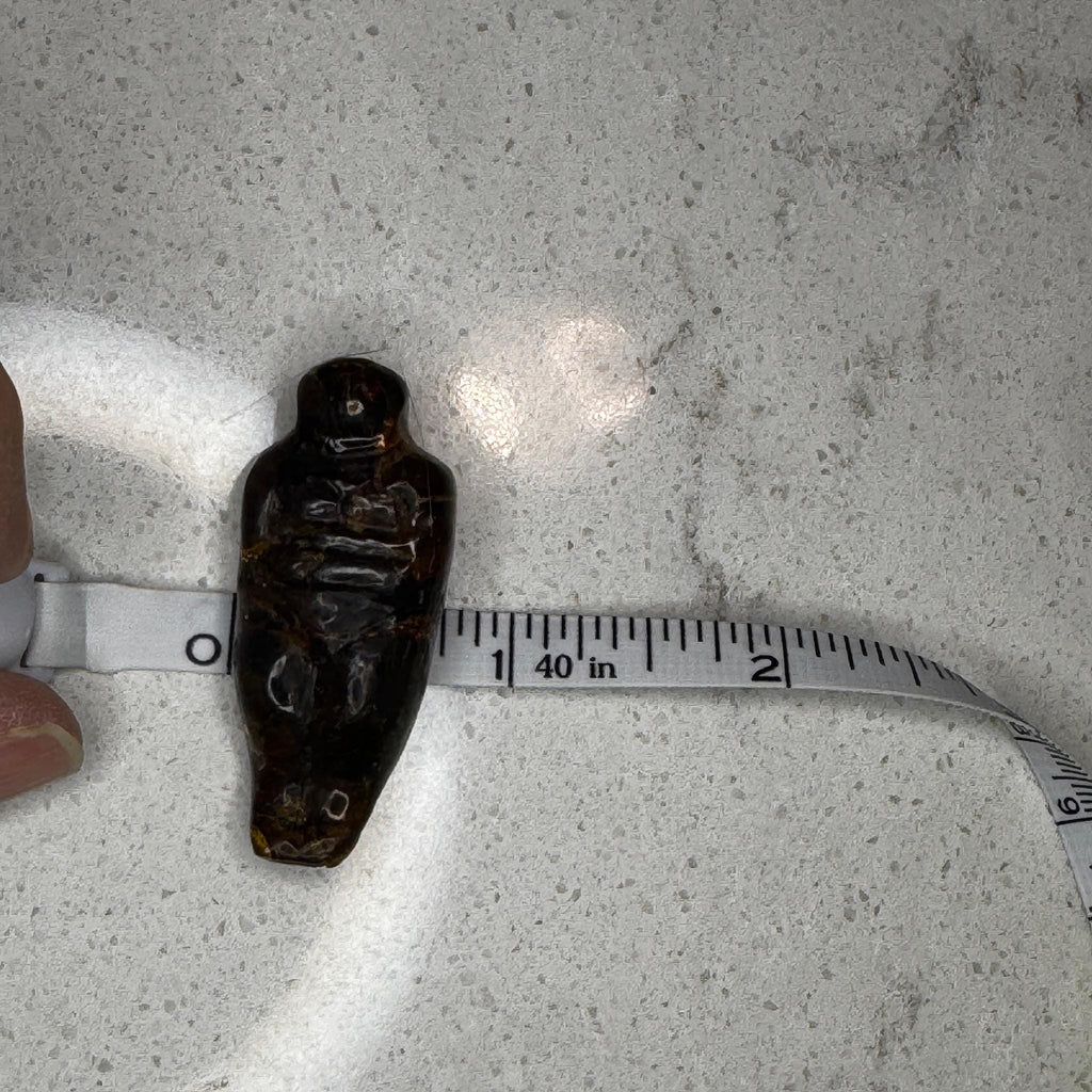 Small Amber Goddess Carving with Rough Back from Artifactual