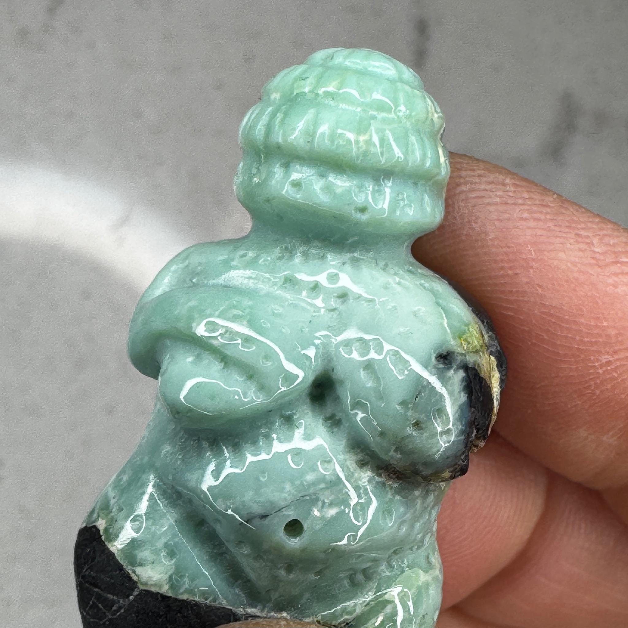 Beautiful turquoise carved goddess by Artifactual.