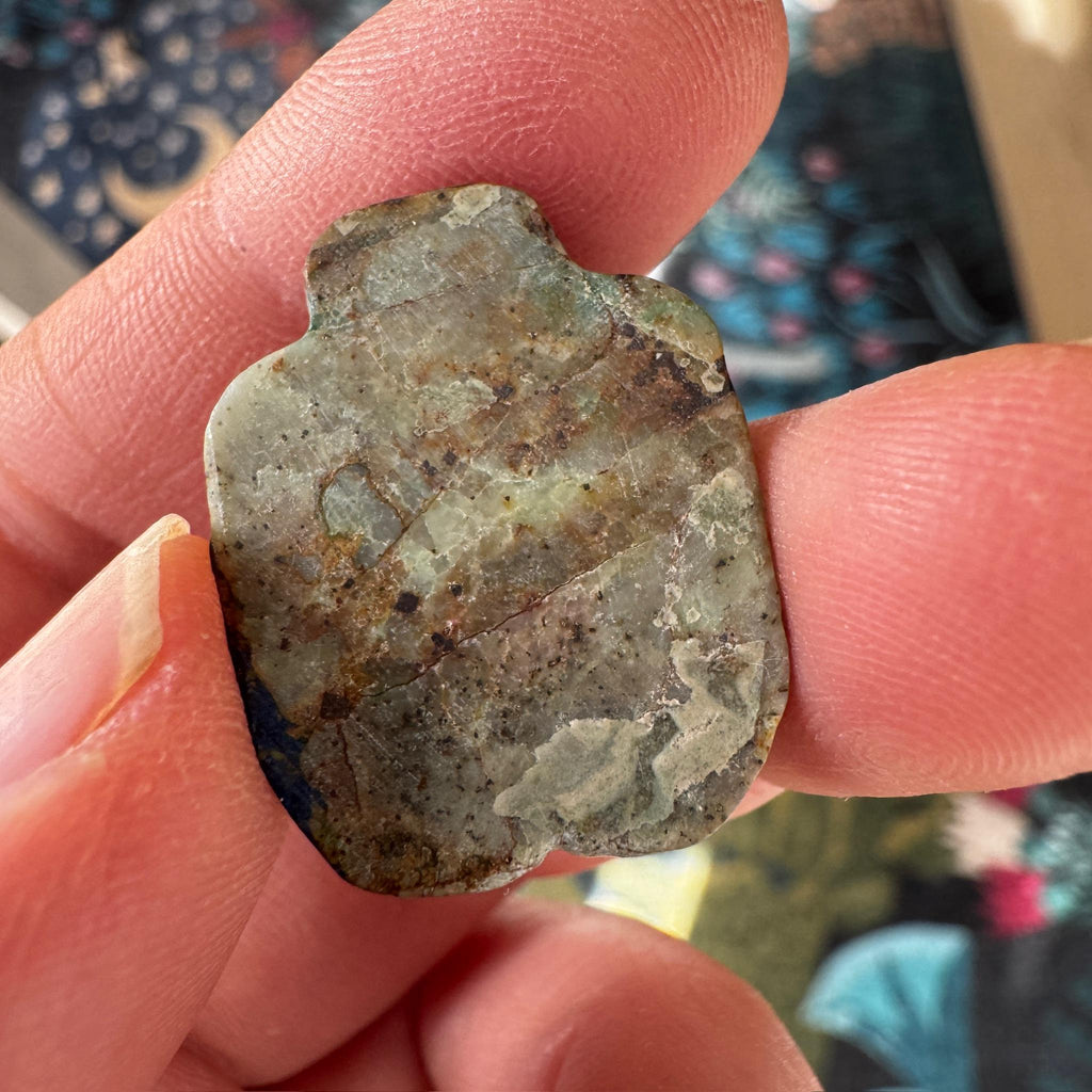 This is an adorable small azurite carved goddess we got from Artifactual in Tucson