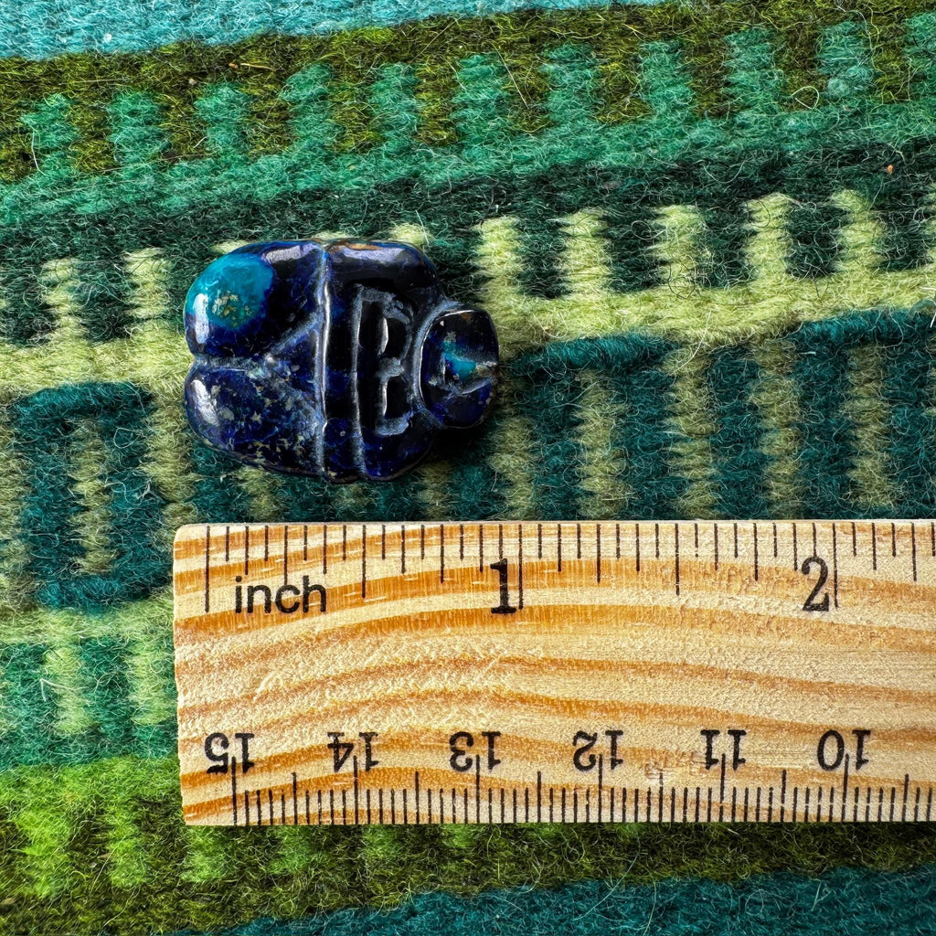 This is an adorable small azurite carved goddess we got from Artifactual in Tucson