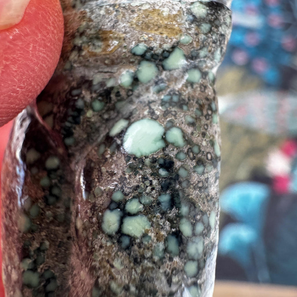 This is a beautiful, larger turquoise in matrix goddess we got from Artifactual