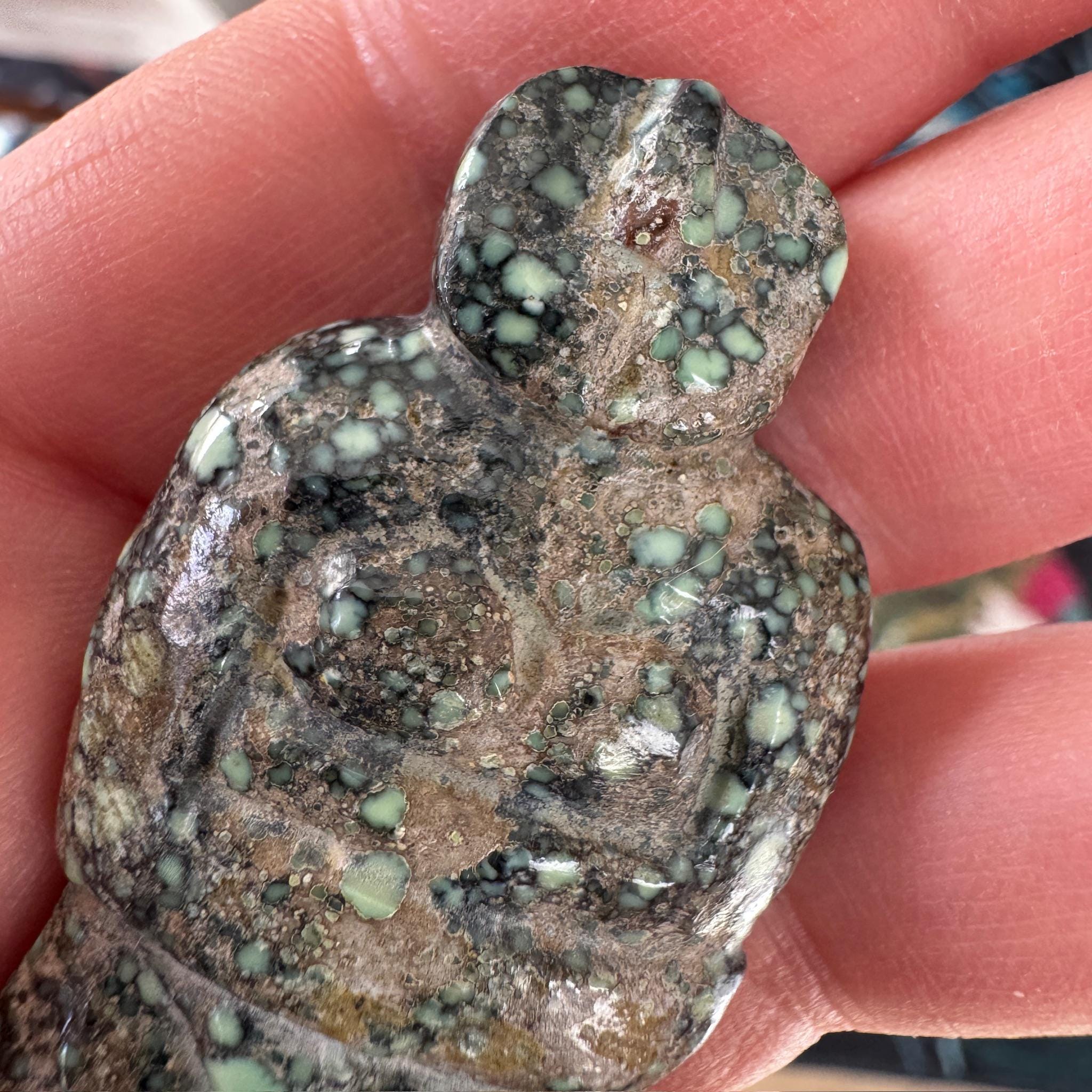 This is a beautiful, larger turquoise in matrix goddess we got from Artifactual