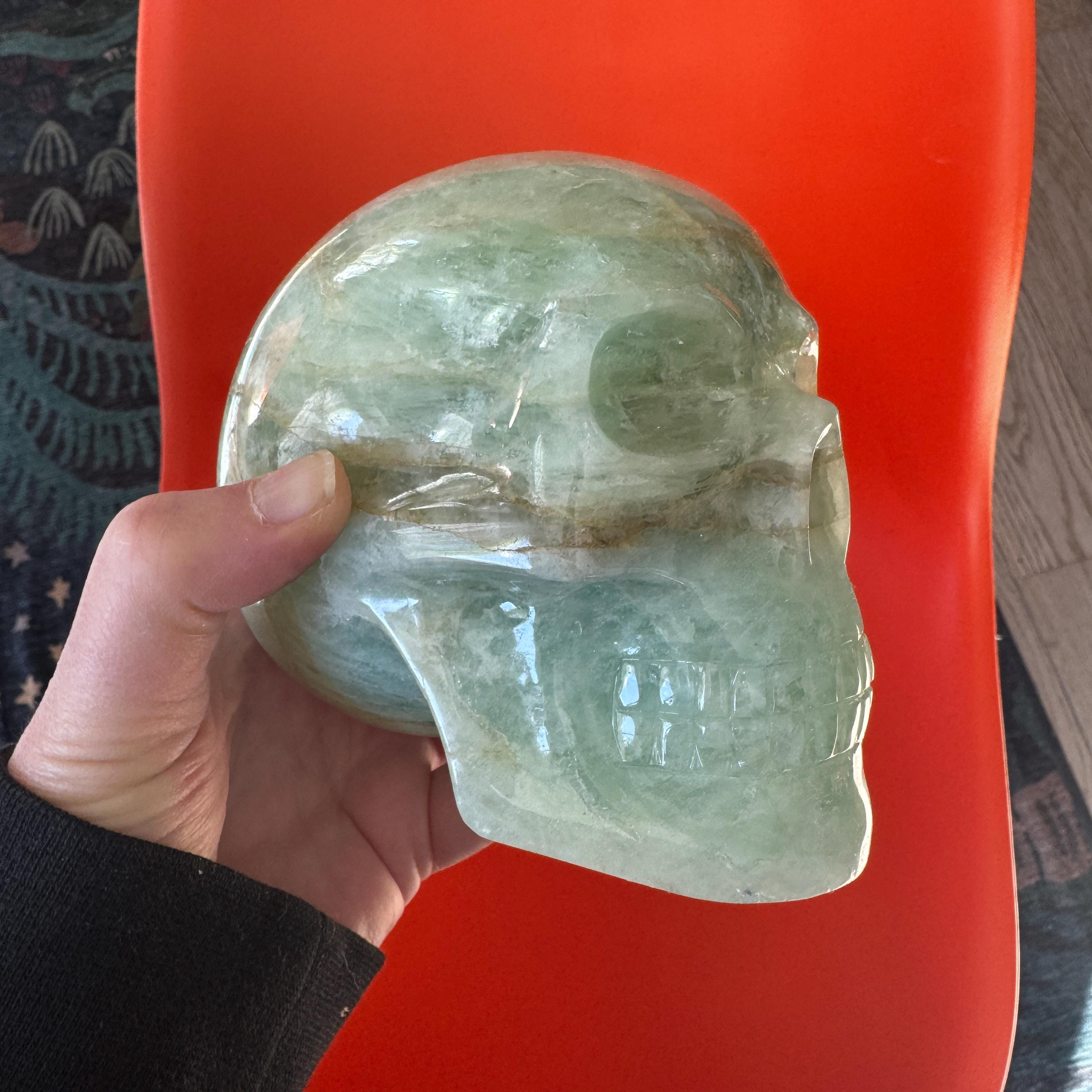 Large Carved Walmere Crystal Skull